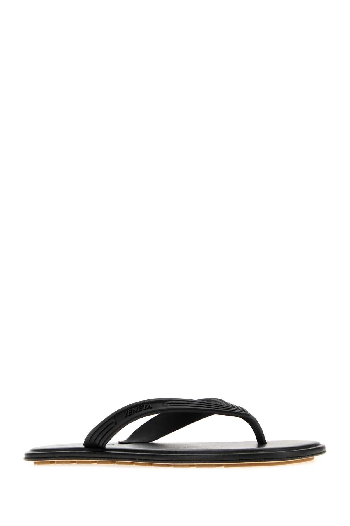 Bottega Veneta Black Rubber Sampieri Thong Slippers Size US 9 / EU 42 - 2 Thumbnail