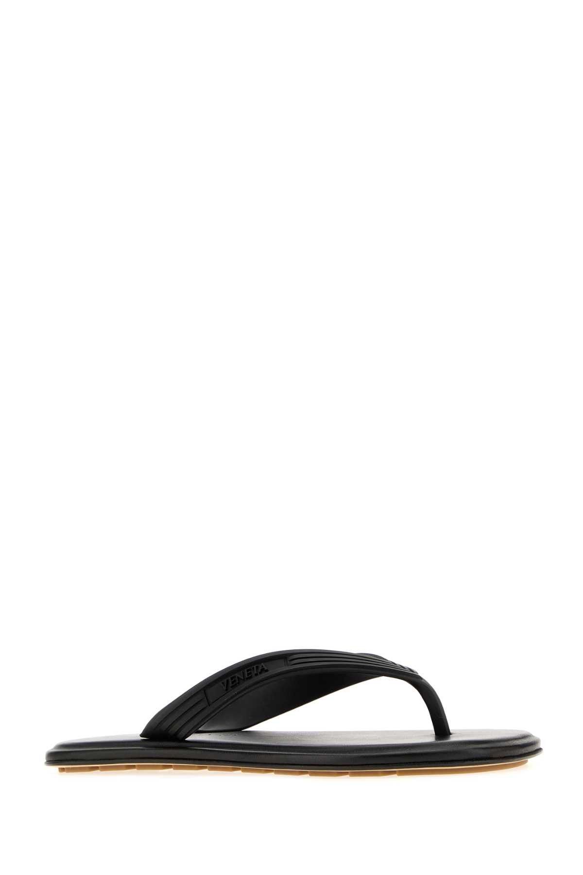 Bottega Veneta Black Rubber Sampieri Thong Slippers Size US 11 / IT 41 - 2 Thumbnail