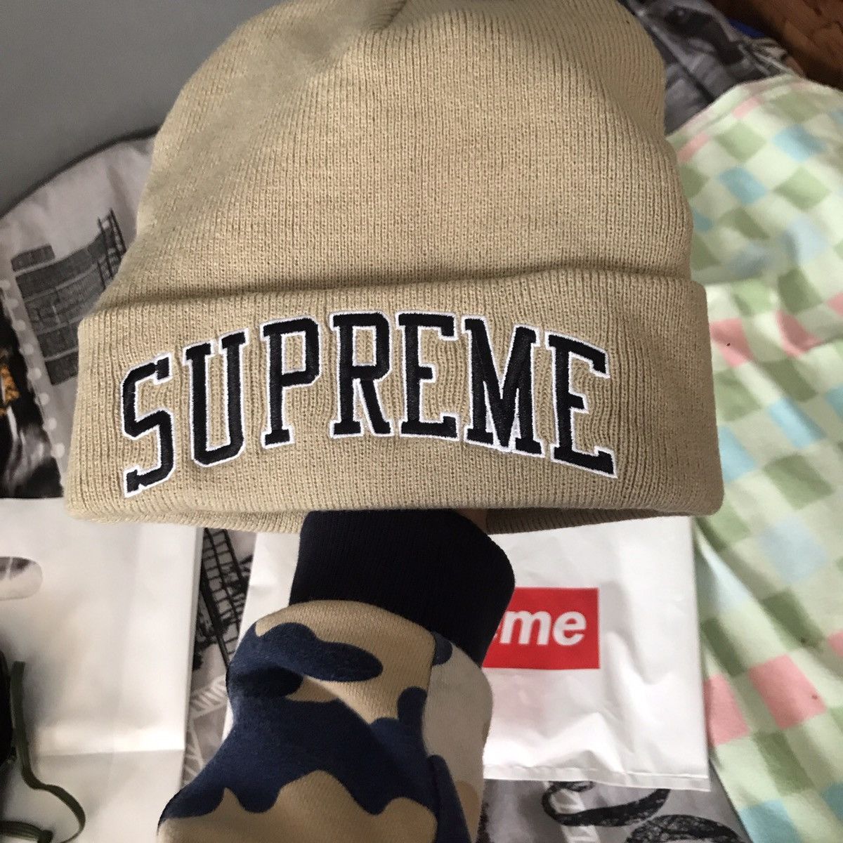 Supreme Supreme x NFL x '47 Raiders Beanie Tan (Brand New) SS19