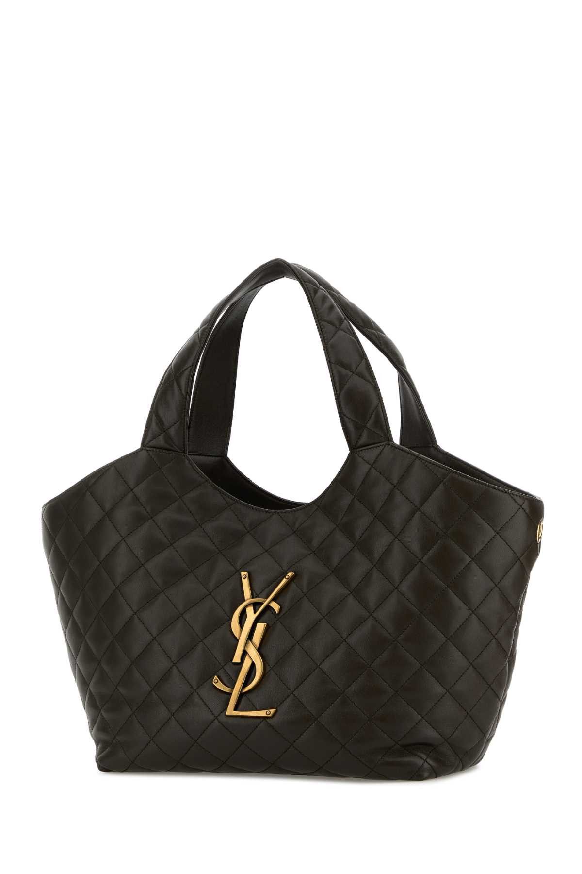 Saint Laurent Paris Charcoal Nappa Medium Icare Shopping Bag Size ONE SIZE - 2 Thumbnail