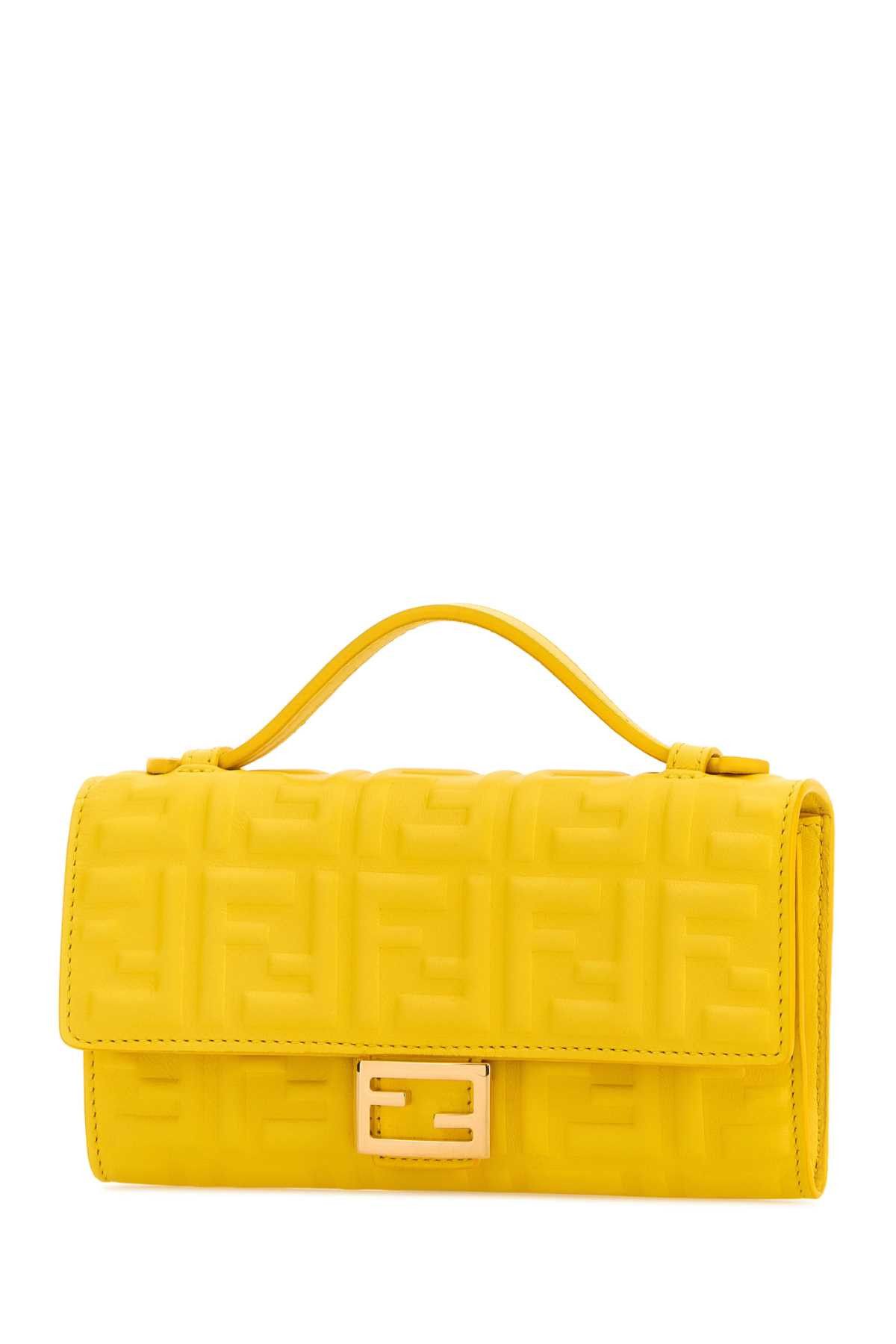 Fendi Yellow Leather Baguette Wallet Size ONE SIZE - 2 Thumbnail