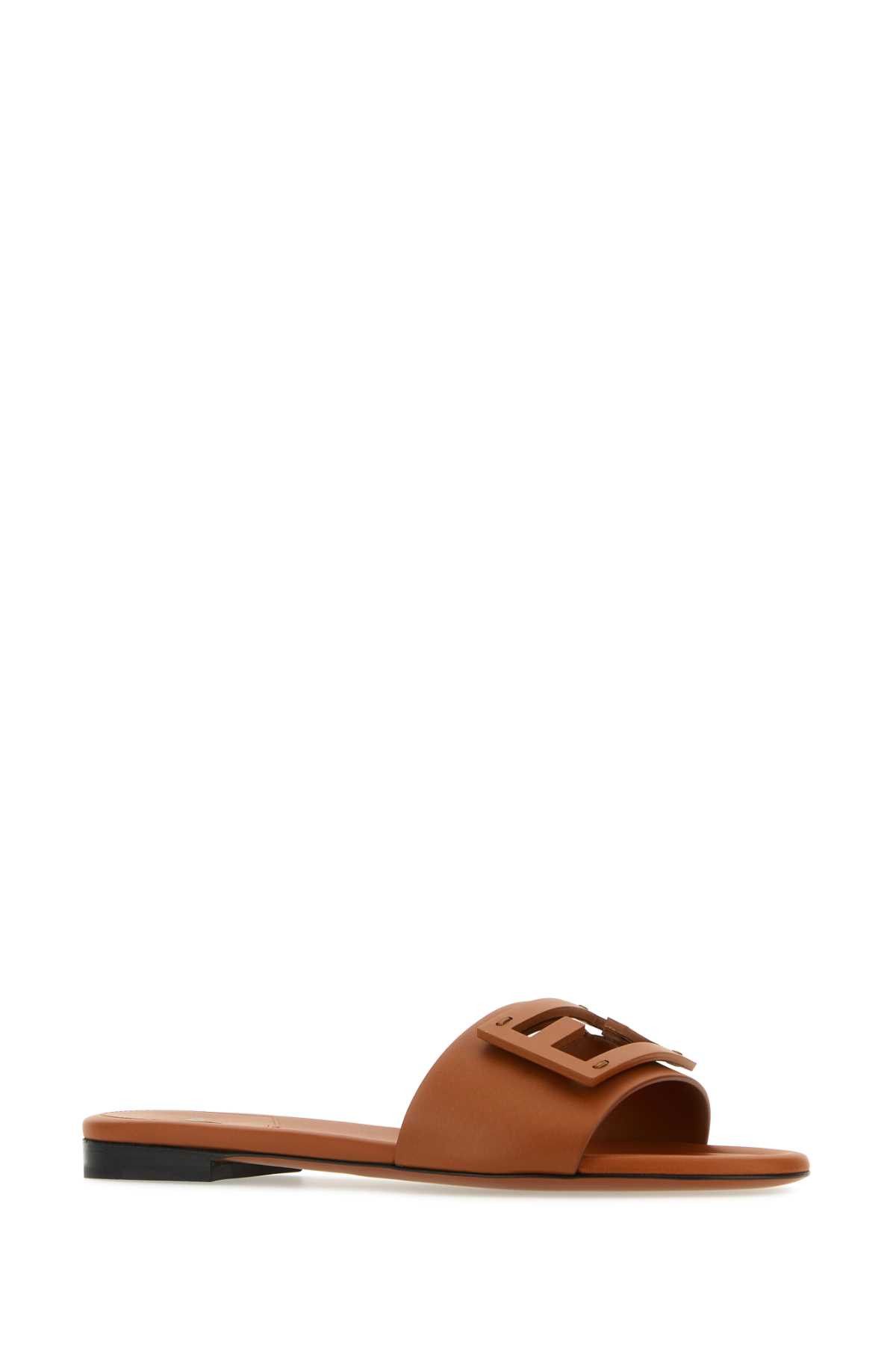 Fendi Caramel Leather Baguette Slippers Size US 6.5 / IT 36.5 - 2 Thumbnail