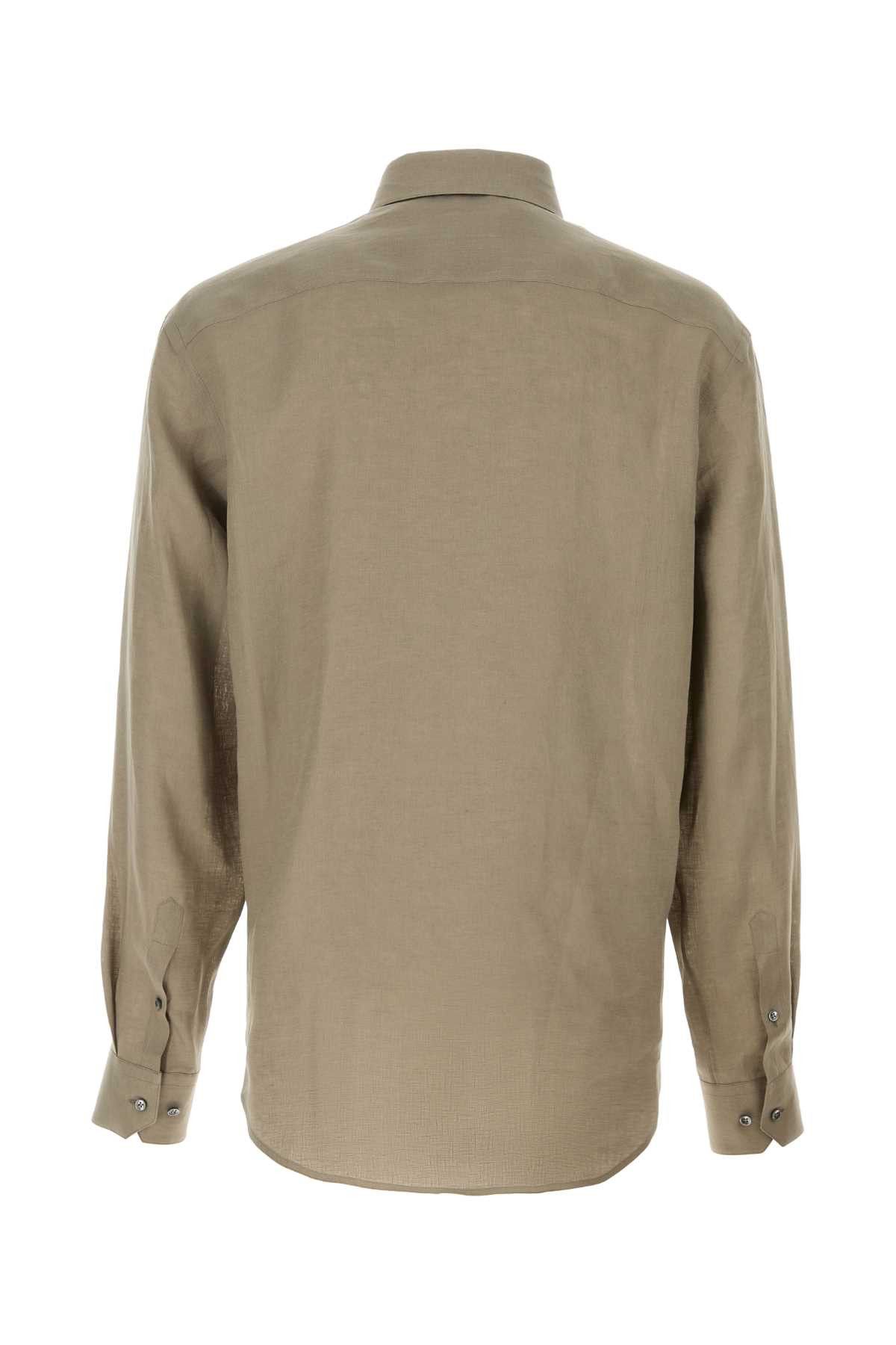 Giorgio Armani Dove Grey Linen Shirt Size US XXS / EU 40 - 2 Thumbnail