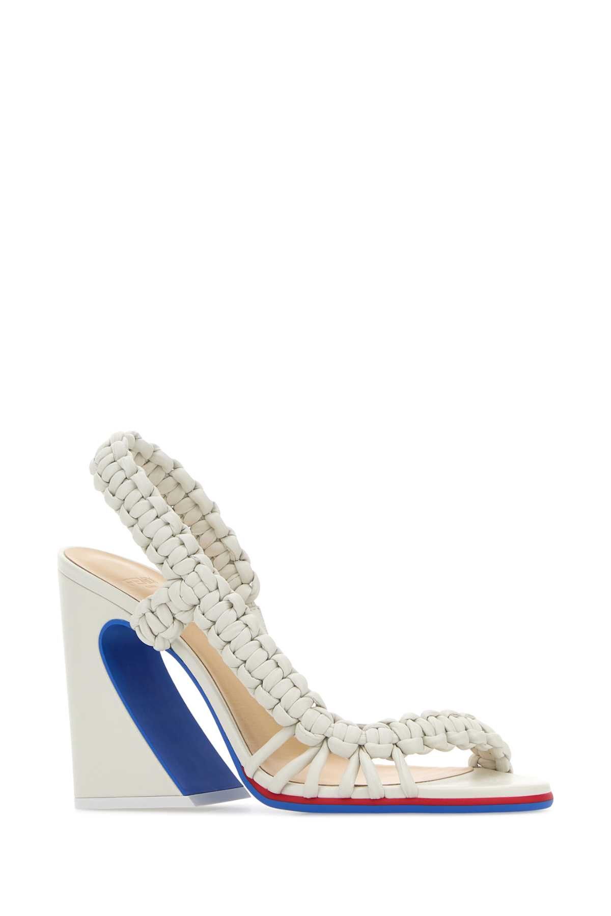 Fendi White Leather Fendi Arc Sandals Size US 11 / IT 41 - 2 Thumbnail