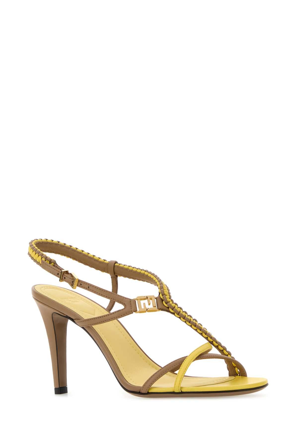 Fendi Two-Tone Leather Ffold Sandals Size US 8.5 / IT 38.5 - 2 Thumbnail