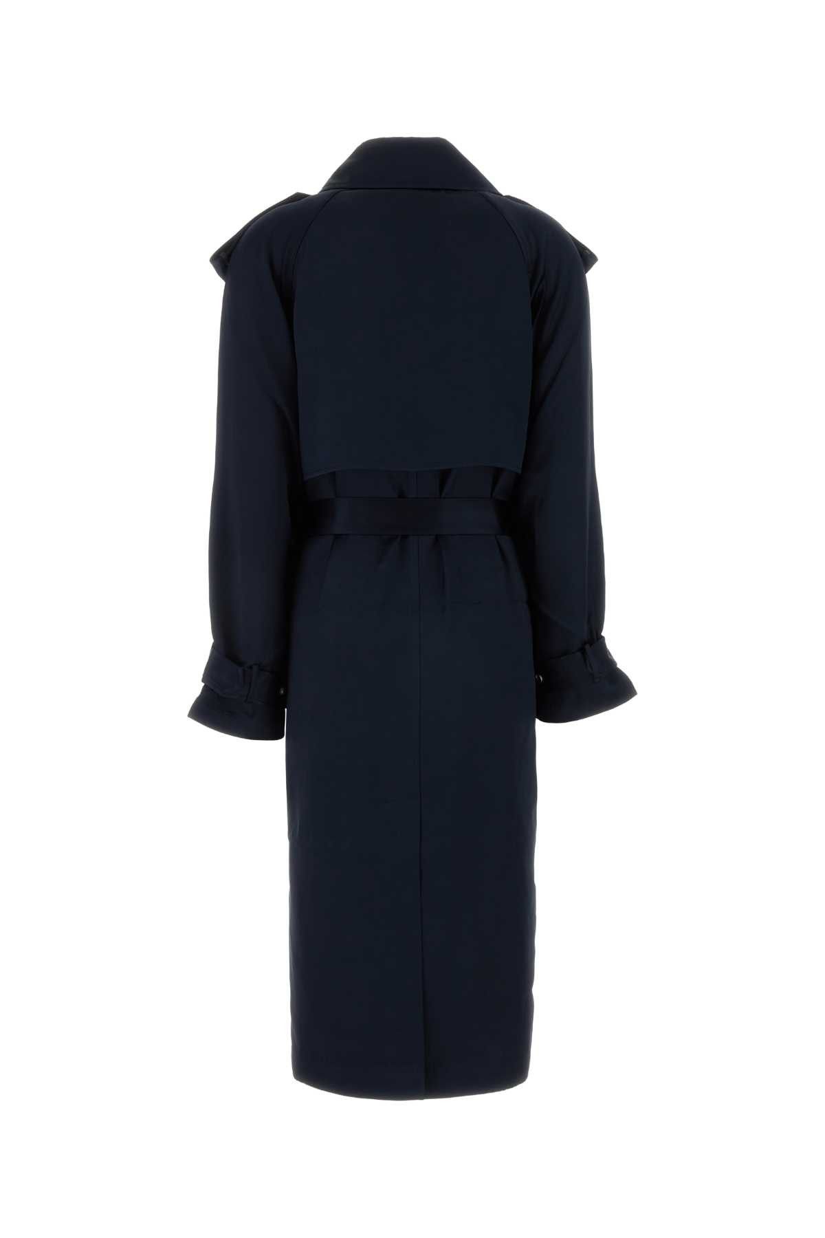 Anine Bing Midnight Blue Satin Rickie Trench Coat Size S / US 4 / IT 40 - 2 Thumbnail