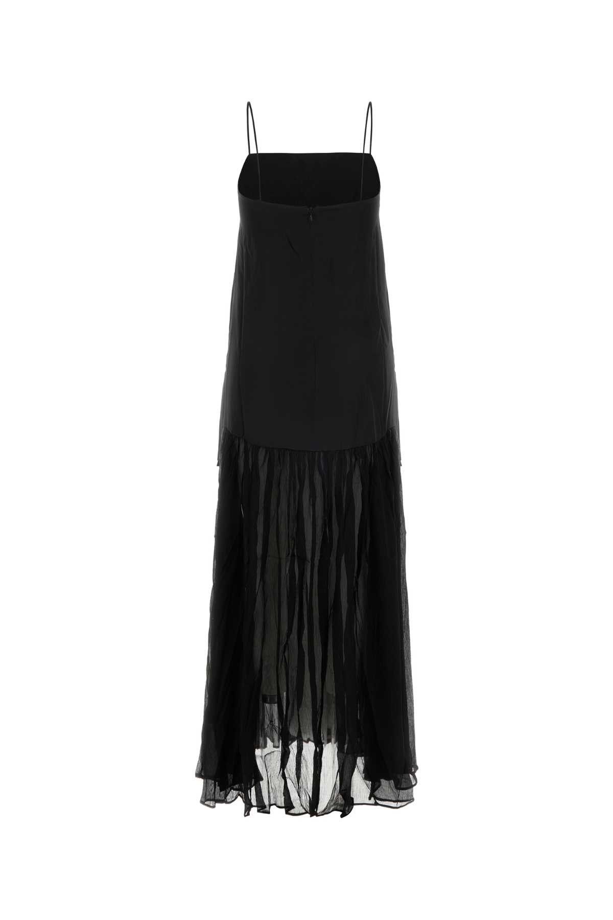 Anine Bing Black Satin E Georgette Clementine Dress Size S / US 4 / IT 40 - 2 Thumbnail