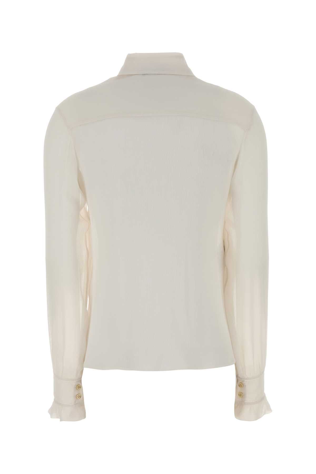 Alberta Ferretti White Crepe Shirt Size M / US 6-8 / IT 42-44 - 2 Thumbnail