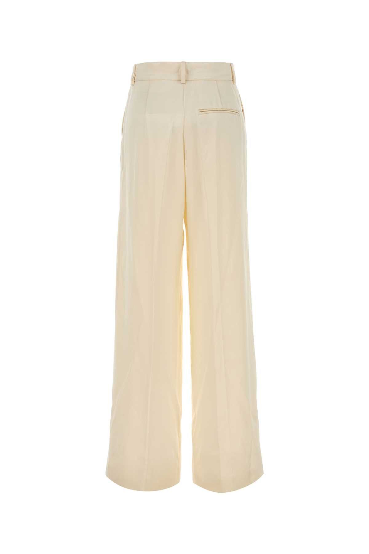 Alberta Ferretti Ivory Satin Wide-Leg Pant Size 27" / US 4 / IT 40 - 2 Thumbnail