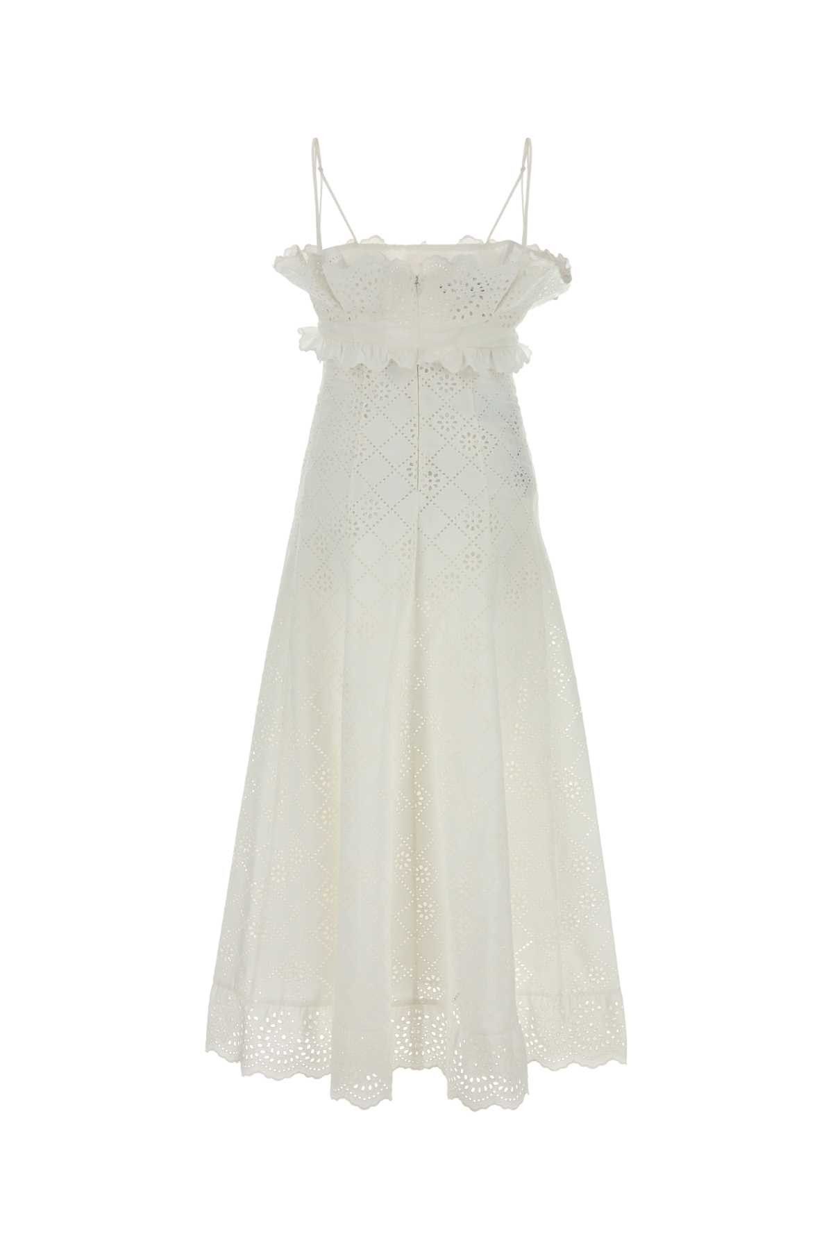 Alberta Ferretti White Broderie Anglaise Dress Size XS / US 0-2 / IT 36-38 - 2 Thumbnail