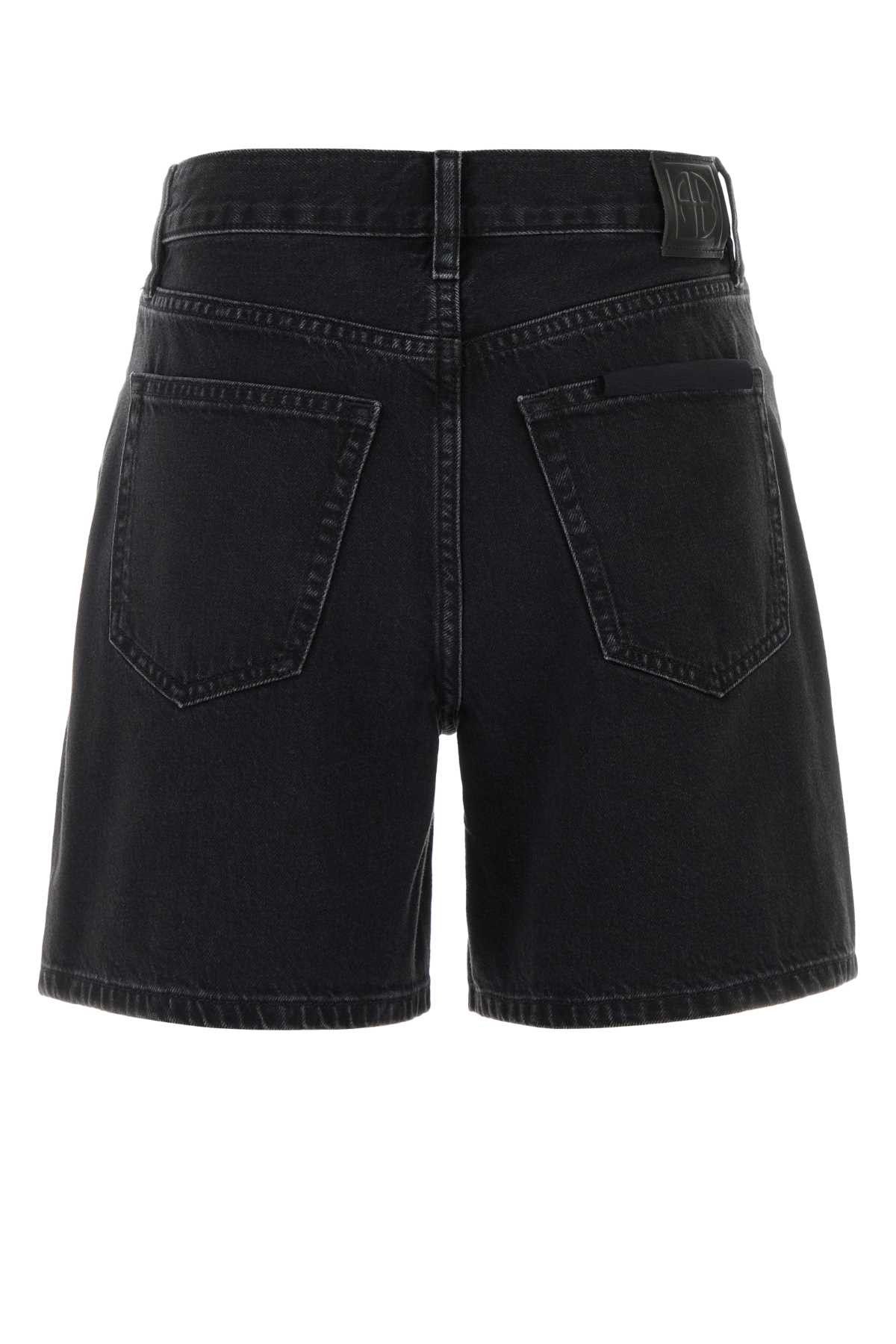 Anine Bing Black Denim Shorts Size 27" / US 4 / IT 40 - 2 Thumbnail