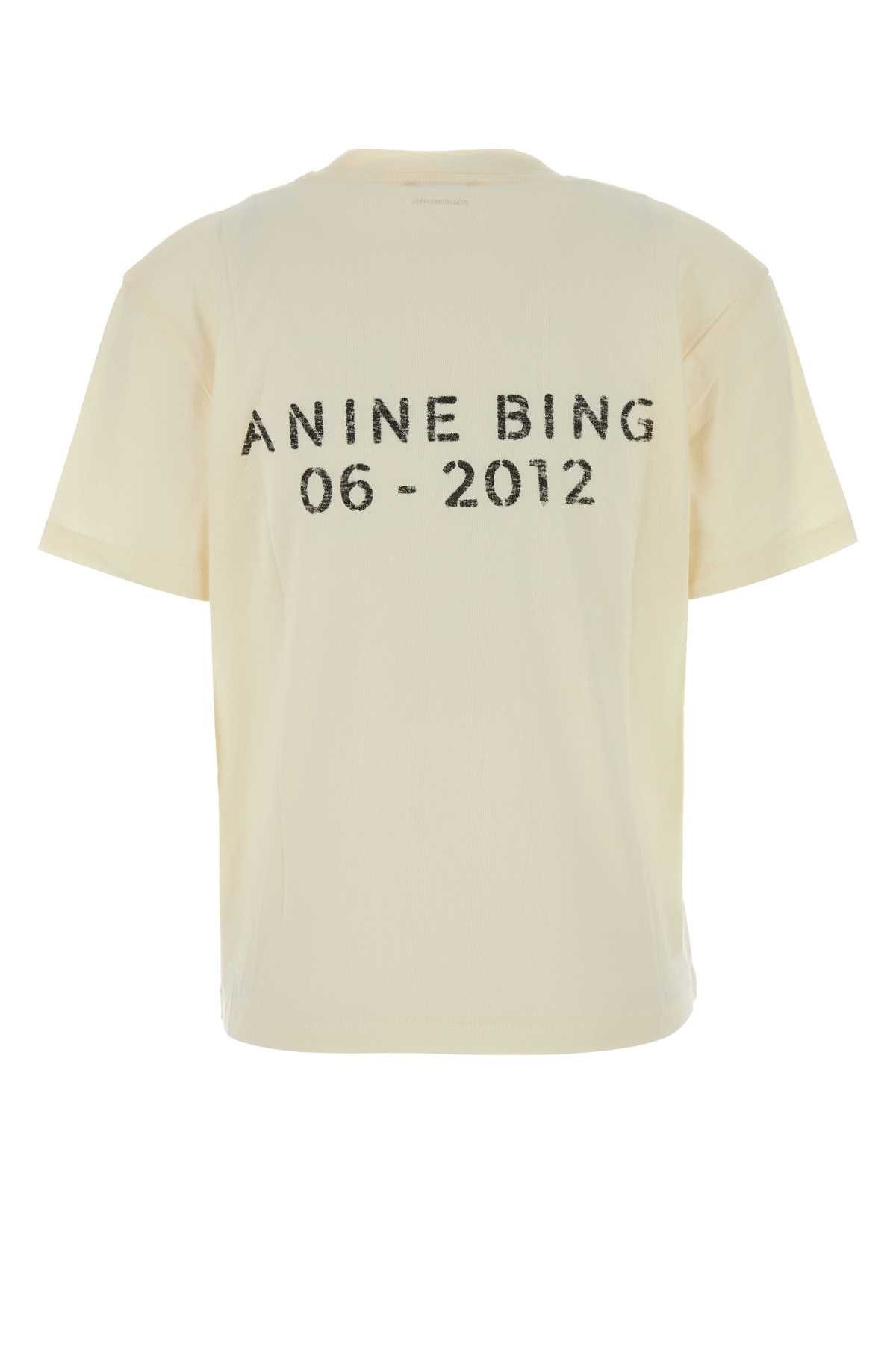 Anine Bing Cream Cotton Wagner T-Shirt Size M / US 6-8 / IT 42-44 - 2 Thumbnail