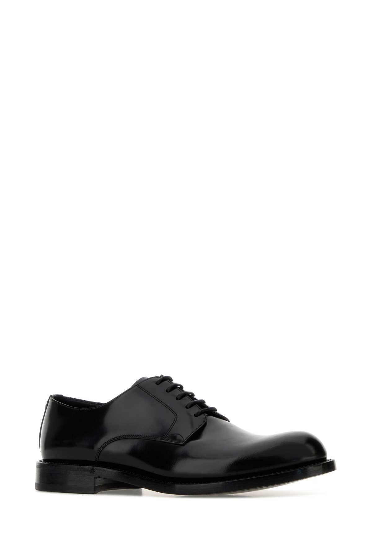 Dolce & Gabbana Black Leather Lace-Up Shoes Size US 9.5 / EU 42-43 - 2 Thumbnail