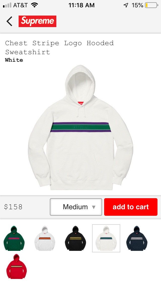 Supreme Chest Stripe Logo Hoodie Tops