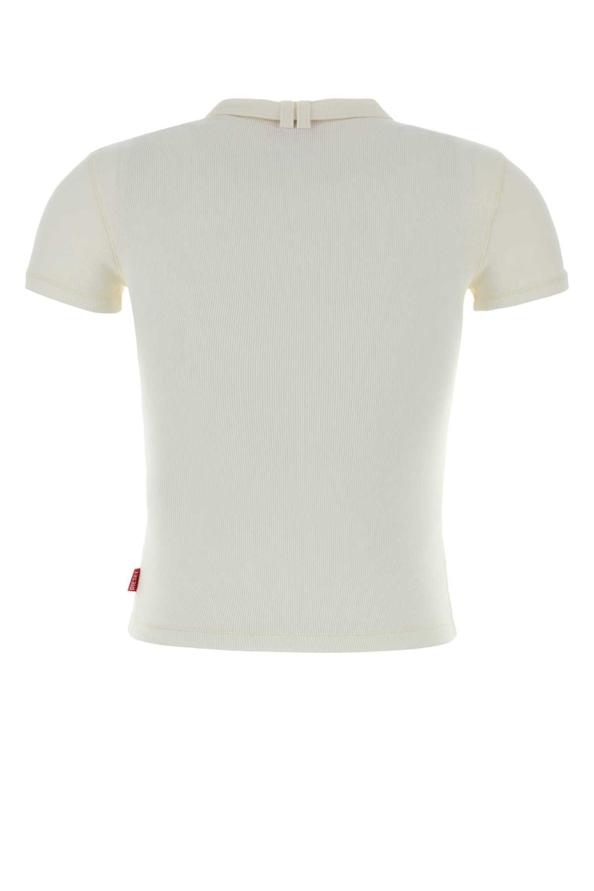 Diesel White Stretch Cotton T-Iaras T-Shirt Size S / US 4 / IT 40 - 2 Thumbnail