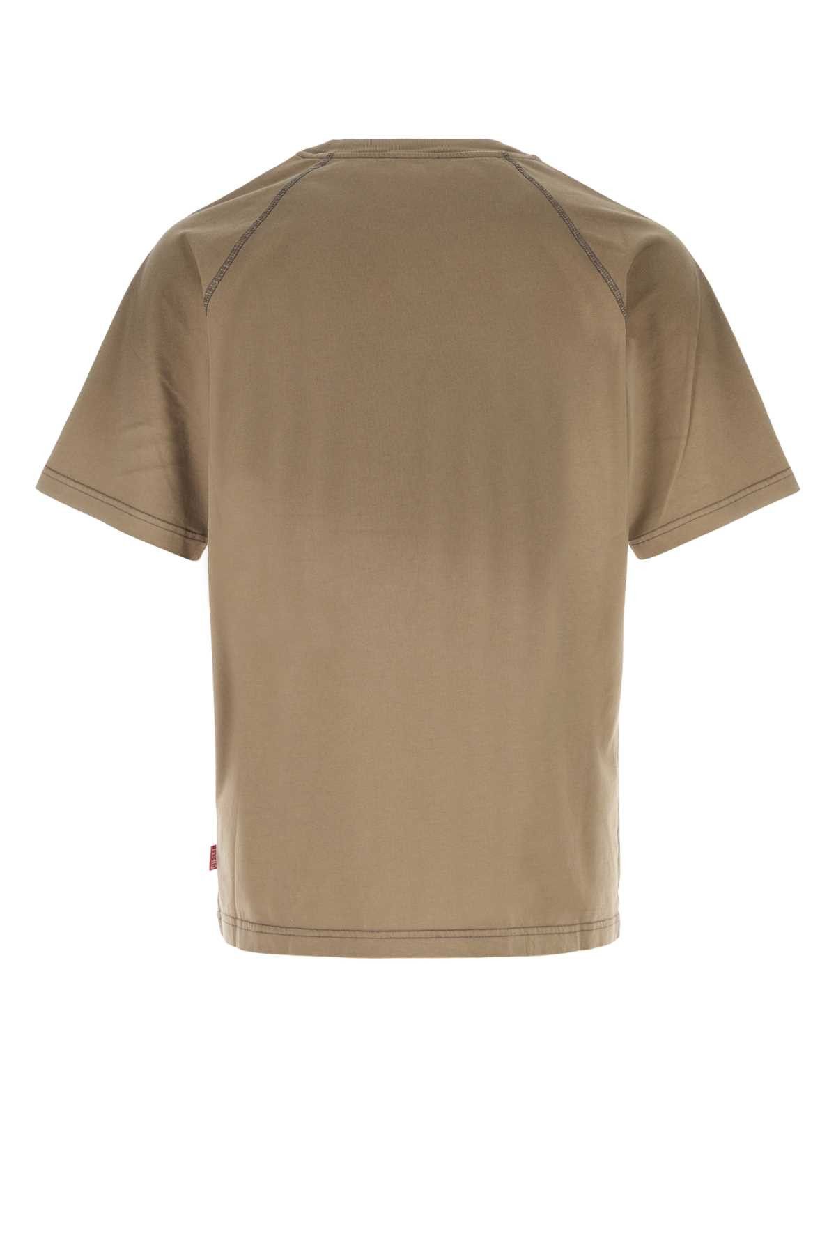Diesel Cappuccino Cotton T-Forb T-Shirt Size US M / EU 48-50 / 2 - 2 Thumbnail