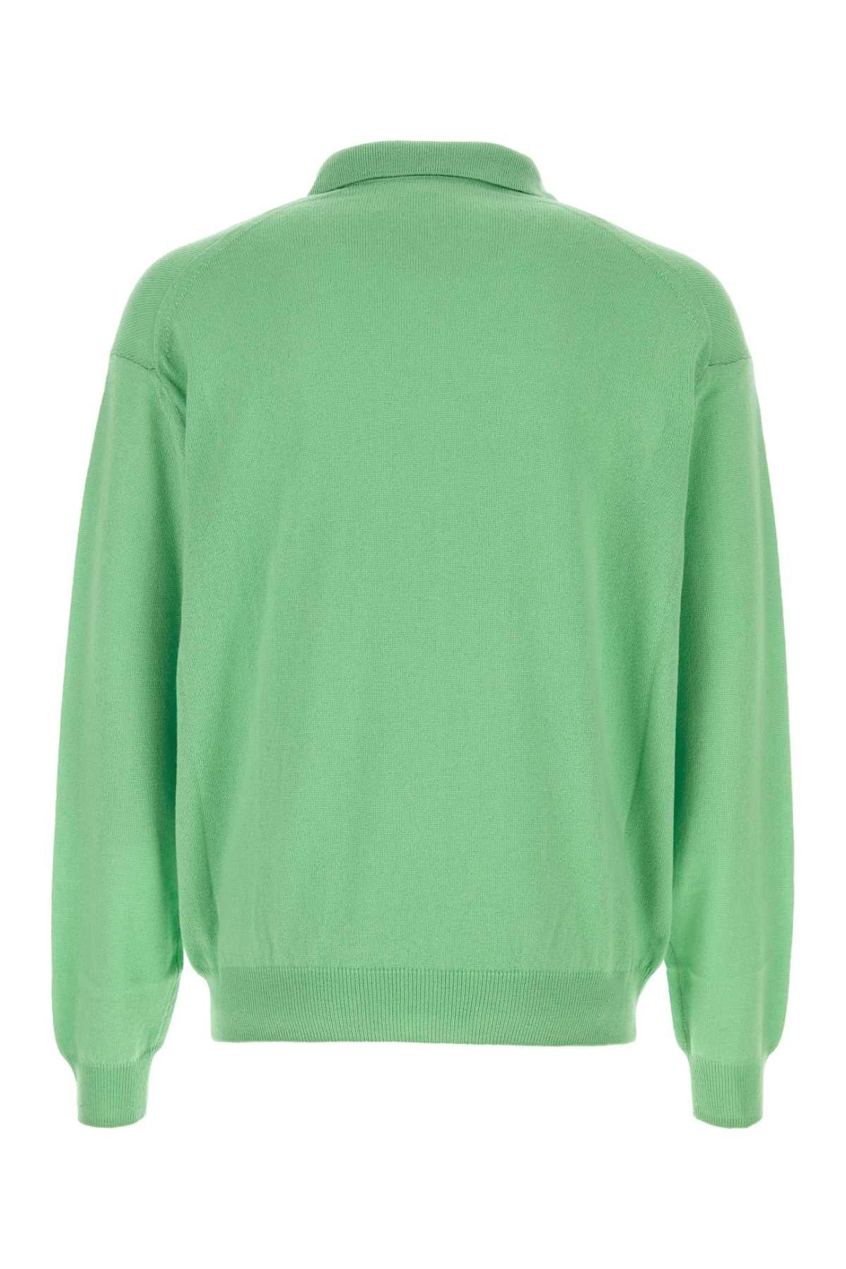 Auralee Green Wool And Silk Polo Shirt Size US XXL / EU 58 / 5 - 2 Thumbnail