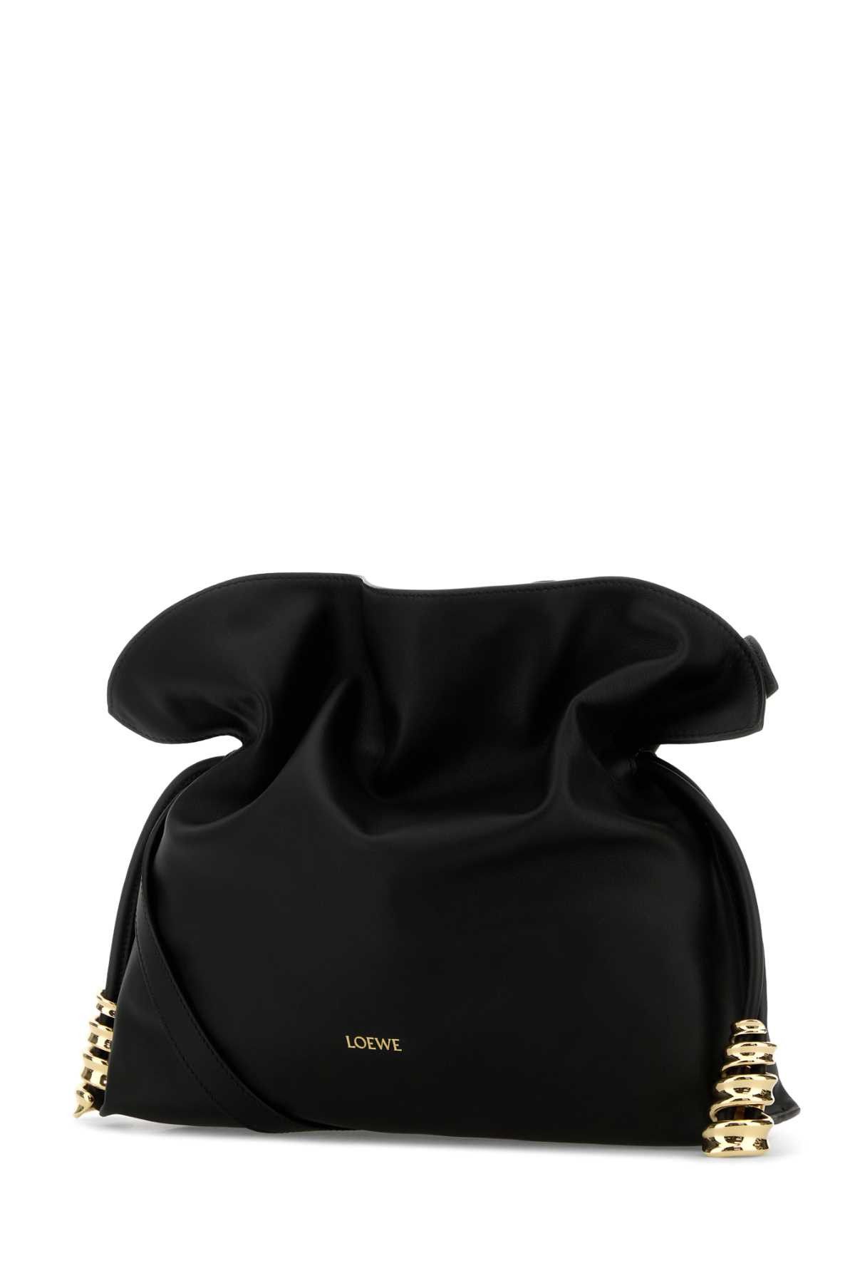 Loewe Black Leather Medium Coil Flamenco Clutch Size ONE SIZE - 2 Thumbnail