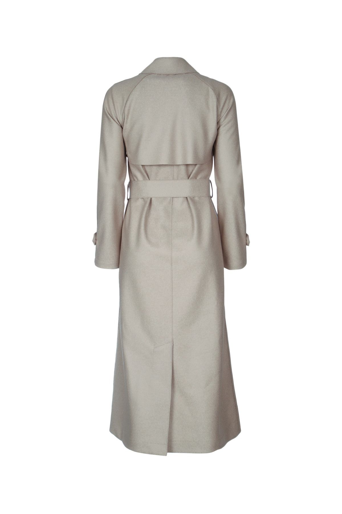 Harris Wharf London Women Long Raglan Trench Light Pressed Wool Size XS / US 0-2 / IT 36-38 - 2 Thumbnail