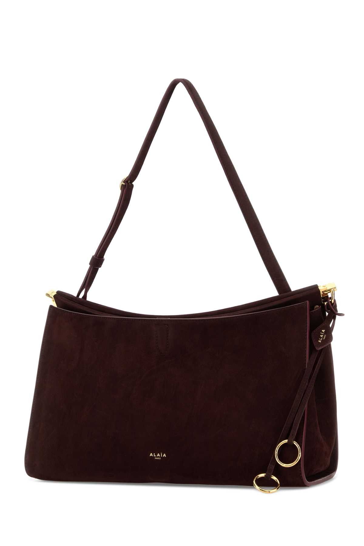 Alaia Aubergine Suede Large East West Shoulder Bag Size ONE SIZE - 2 Thumbnail