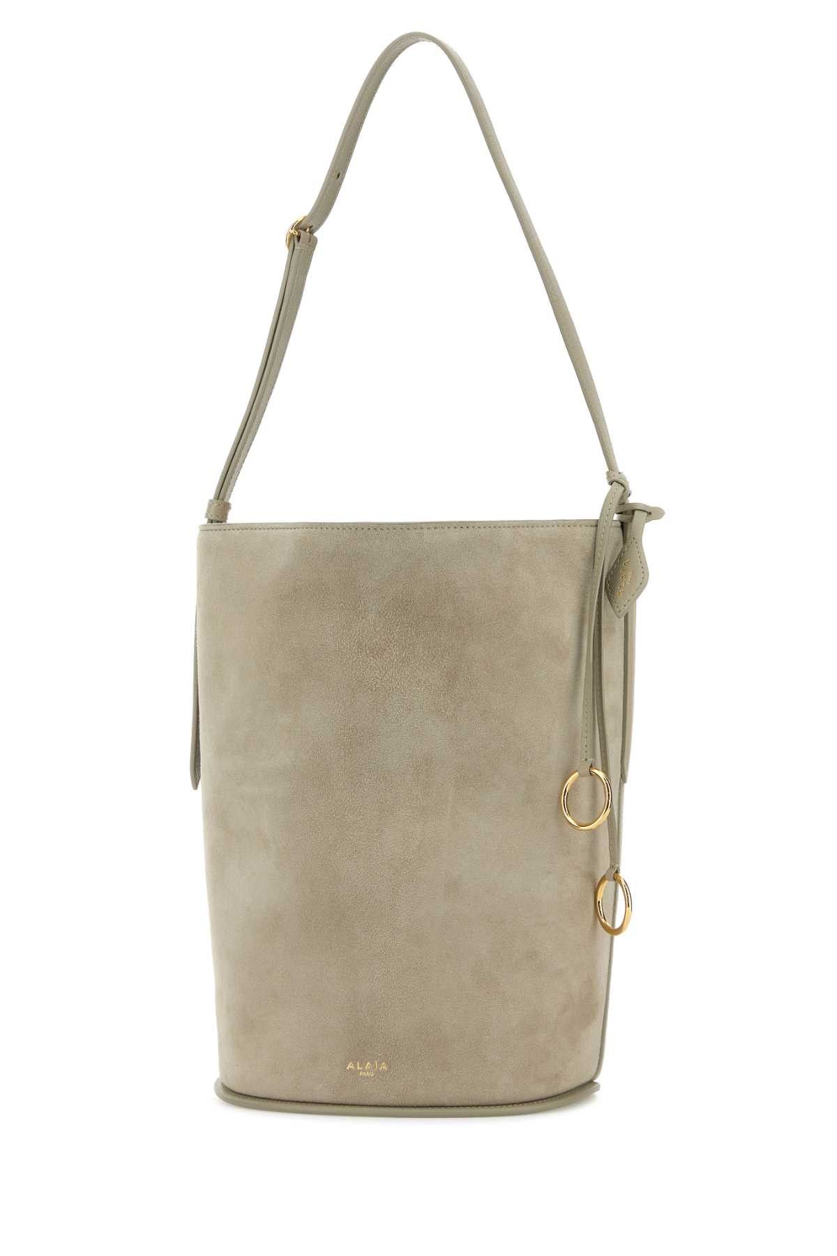 Alaia Dove Grey Suede Bucket Bag Size ONE SIZE - 2 Thumbnail