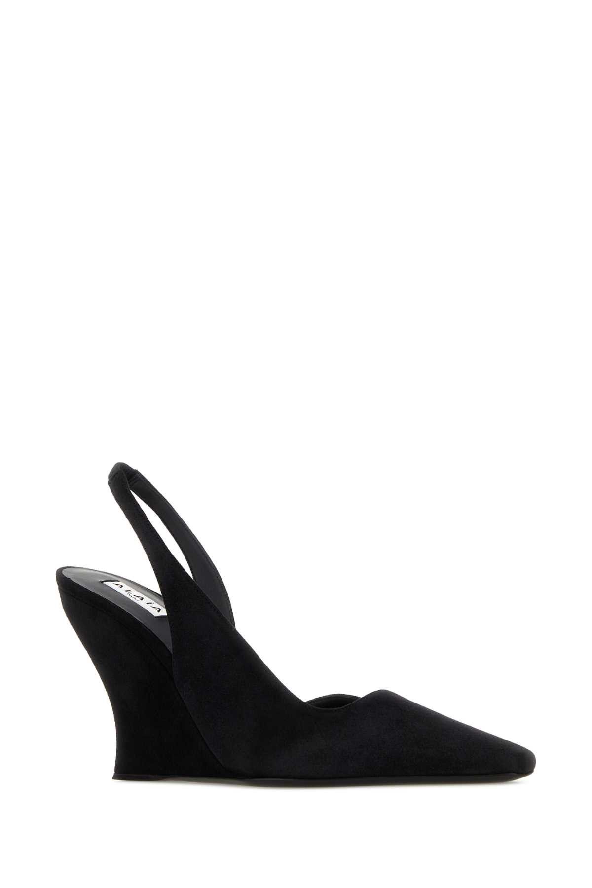 Alaia Black Suede Wave Pumps Size US 9 / IT 39 - 2 Thumbnail