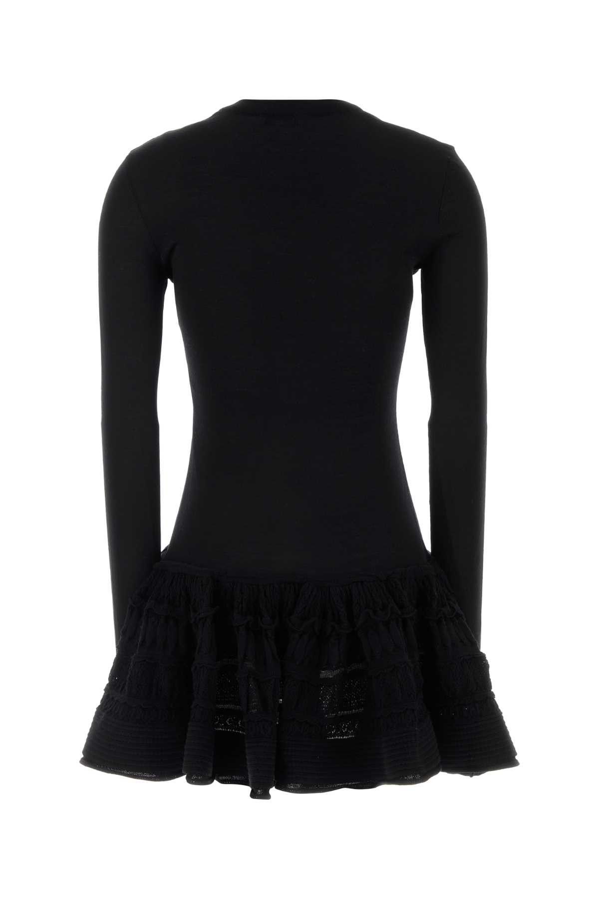 Alaia Black Stretch Wool Blend Mini Dress Size M / US 6-8 / IT 42-44 - 2 Thumbnail