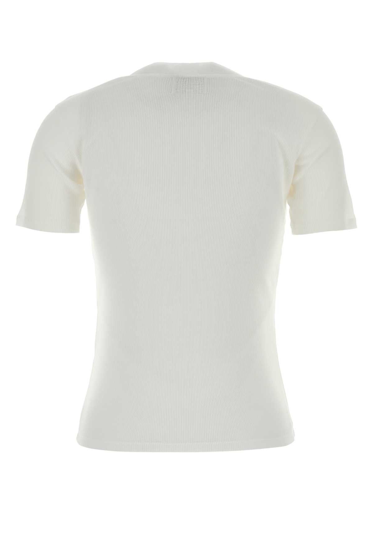 Loulou de Saison White Cotton Aval T-Shirt Size XS / US 0-2 / IT 36-38 - 2 Thumbnail