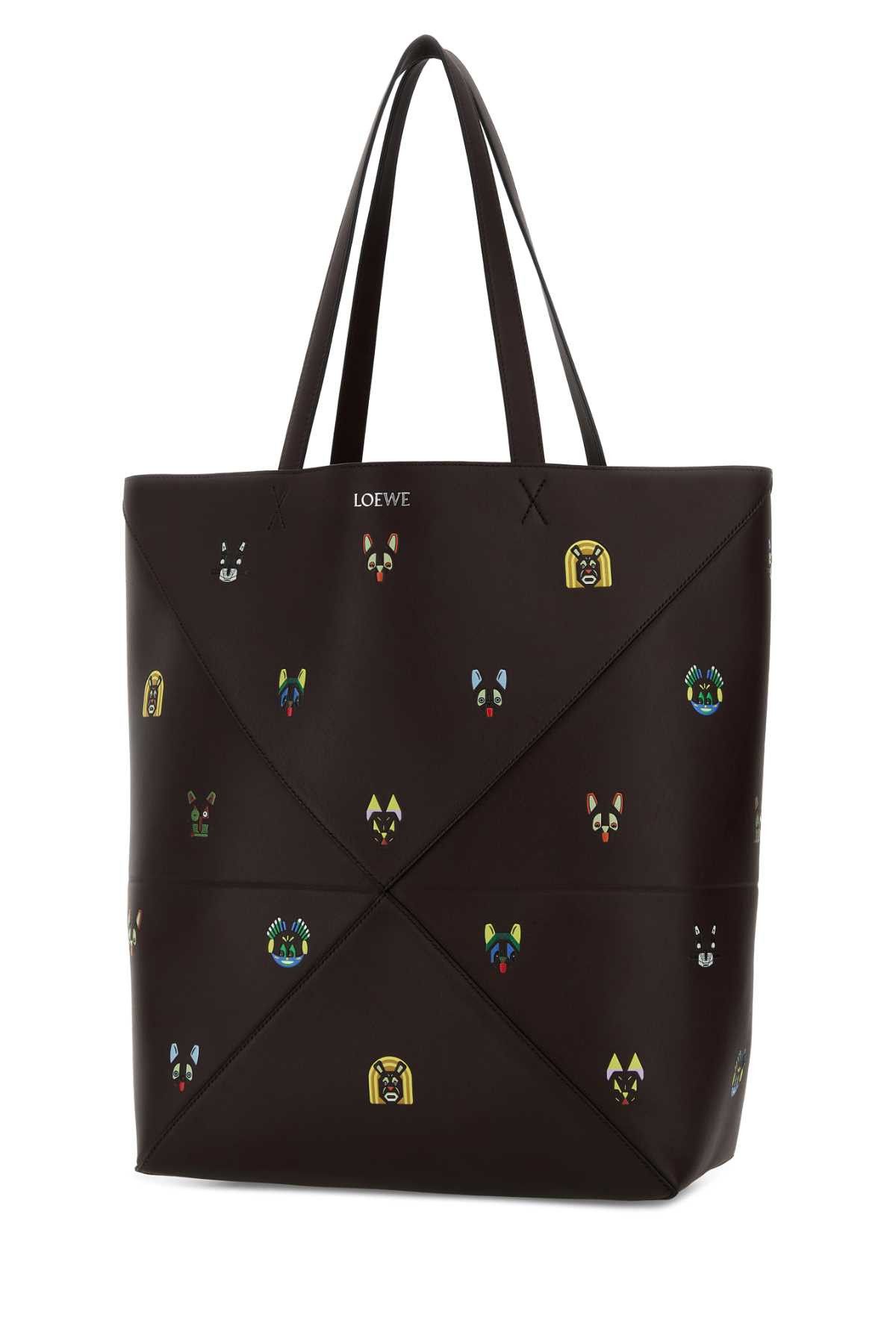 Loewe Chocolate Leather Puzzle Fold Large Shopping Bag Size ONE SIZE - 2 Thumbnail