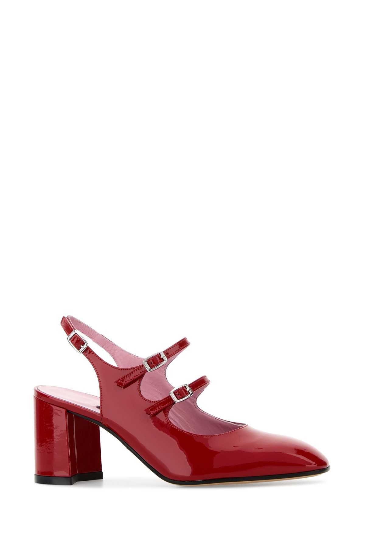 Carel Paris Red Leather Banana Pumps Size US 8.5 / IT 38.5 - 2 Thumbnail