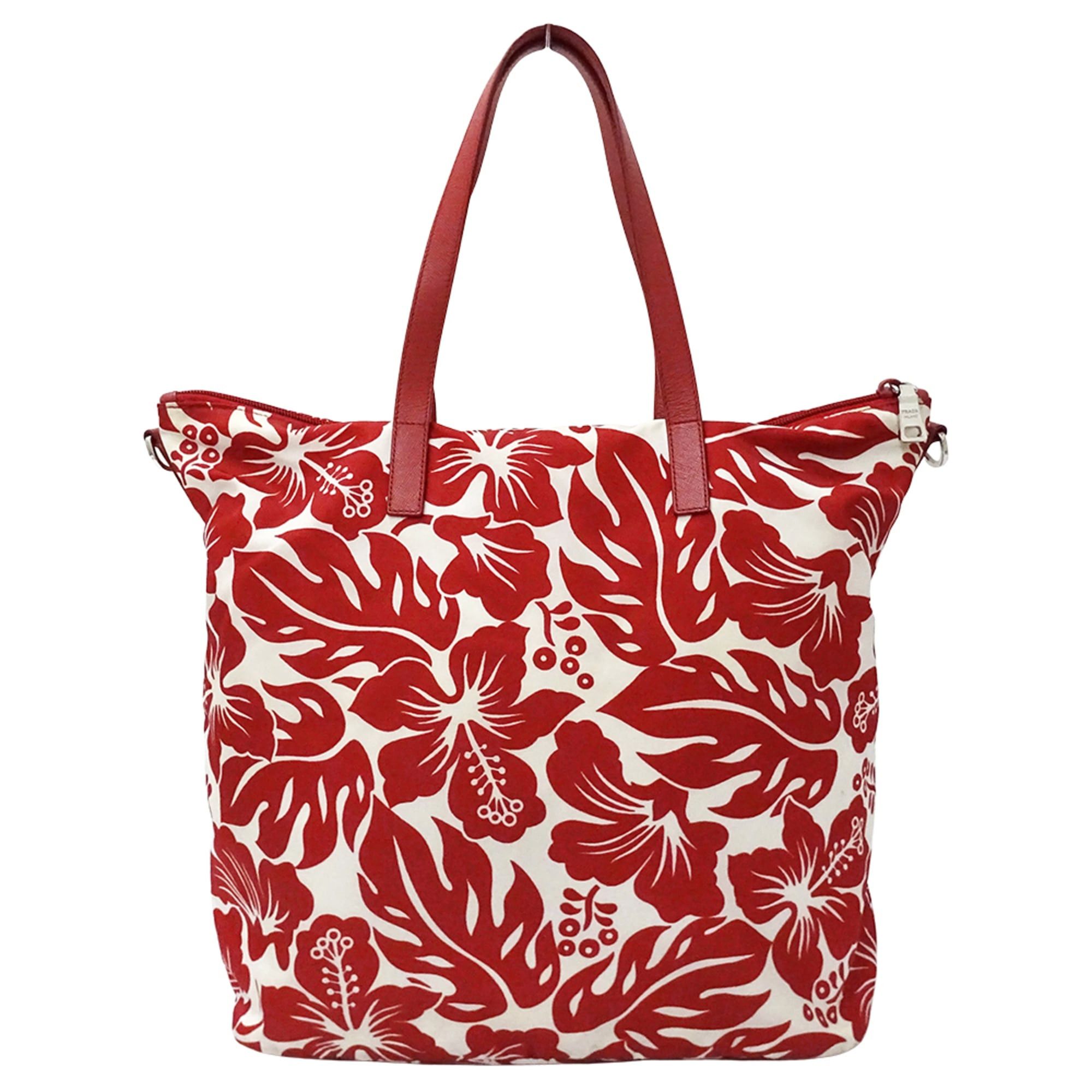 Prada Prada handbag for women, brand name, tote bag, shoulder 2-way, nylon, red, white. Size ONE SIZE - 2 Thumbnail