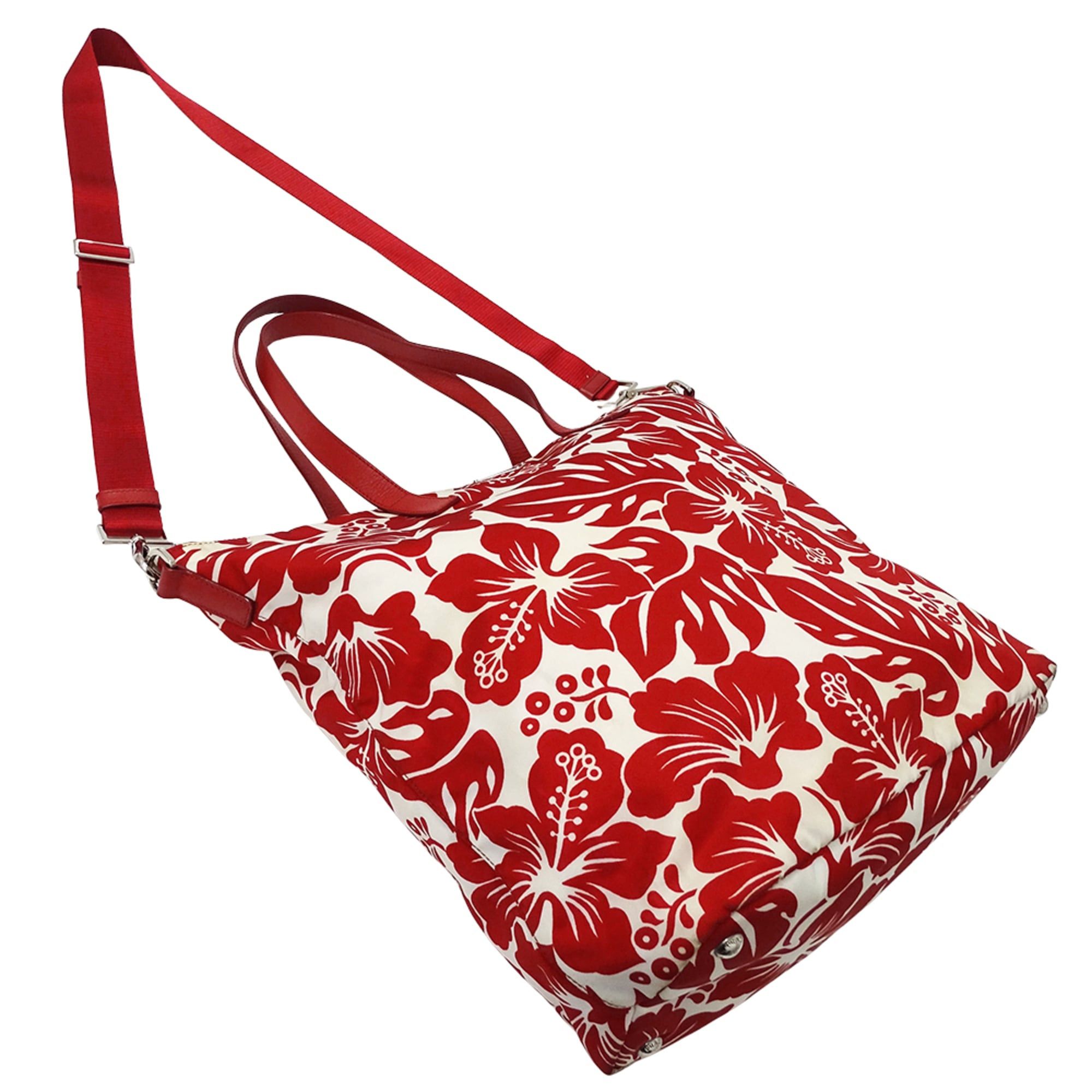 Prada Prada handbag for women, brand name, tote bag, shoulder 2-way, nylon, red, white. Size ONE SIZE - 4 Thumbnail