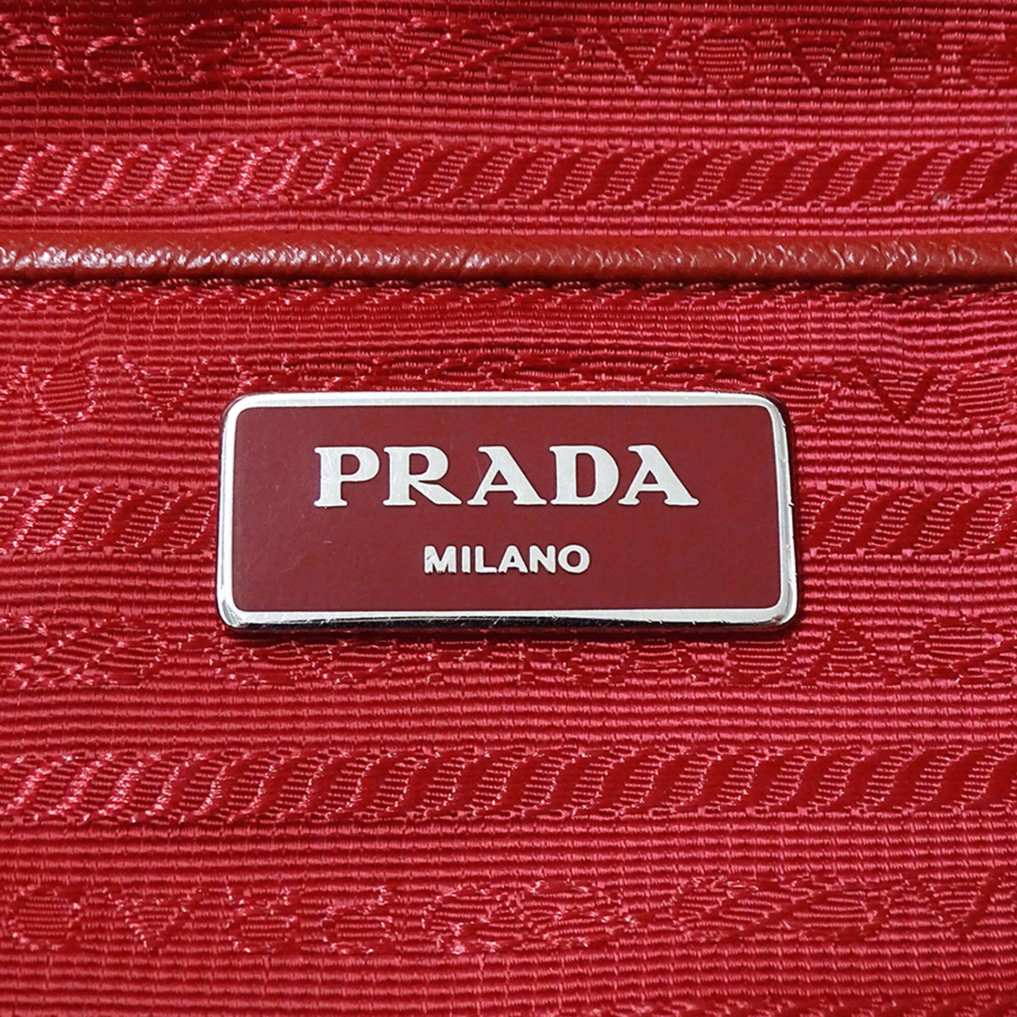 Prada Prada handbag for women, brand name, tote bag, shoulder 2-way, nylon, red, white. Size ONE SIZE - 6 Thumbnail