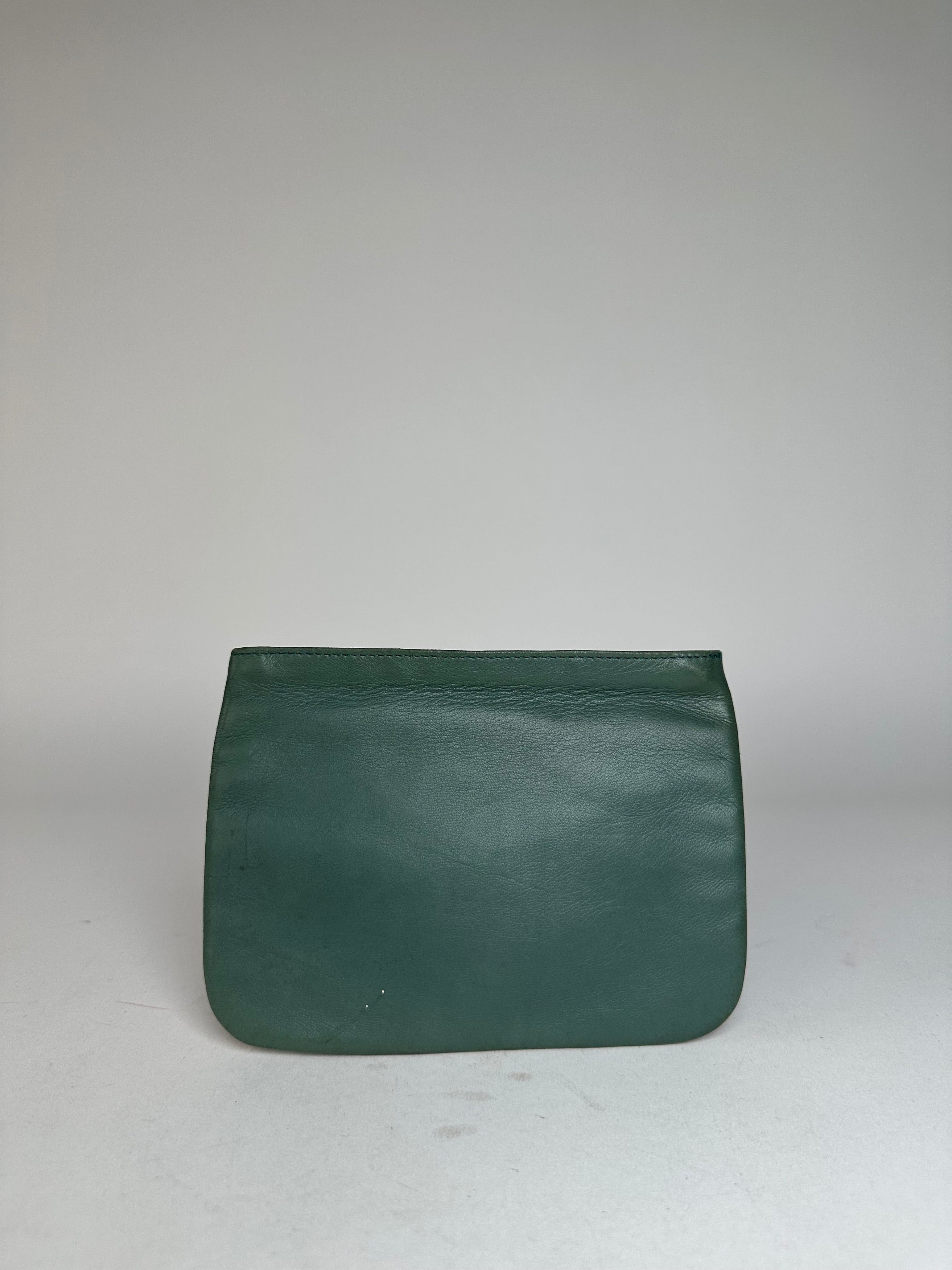 Loewe Vintage Leather Clutch Green Size ONE SIZE - 2 Thumbnail