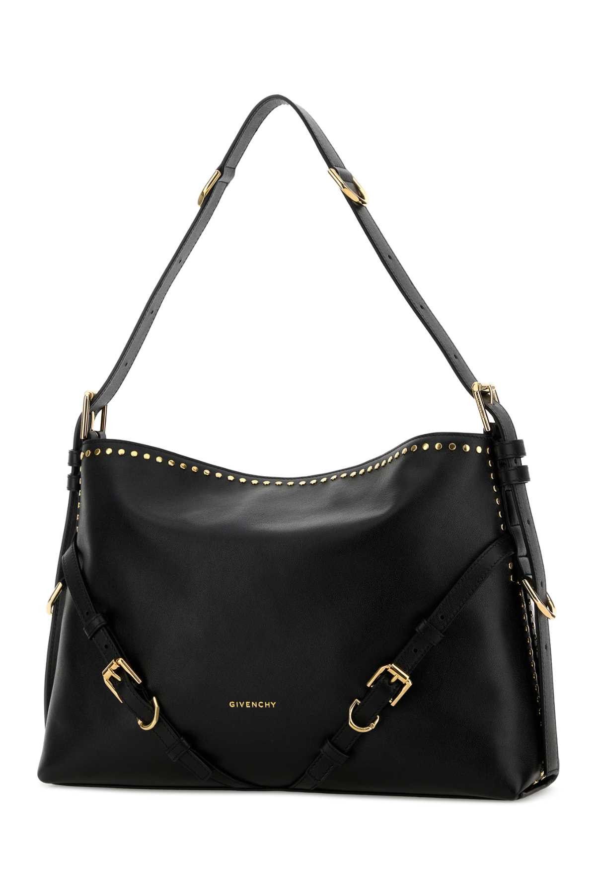 Givenchy Black Leather Medium Voyou Shopping Bag Size ONE SIZE - 2 Thumbnail