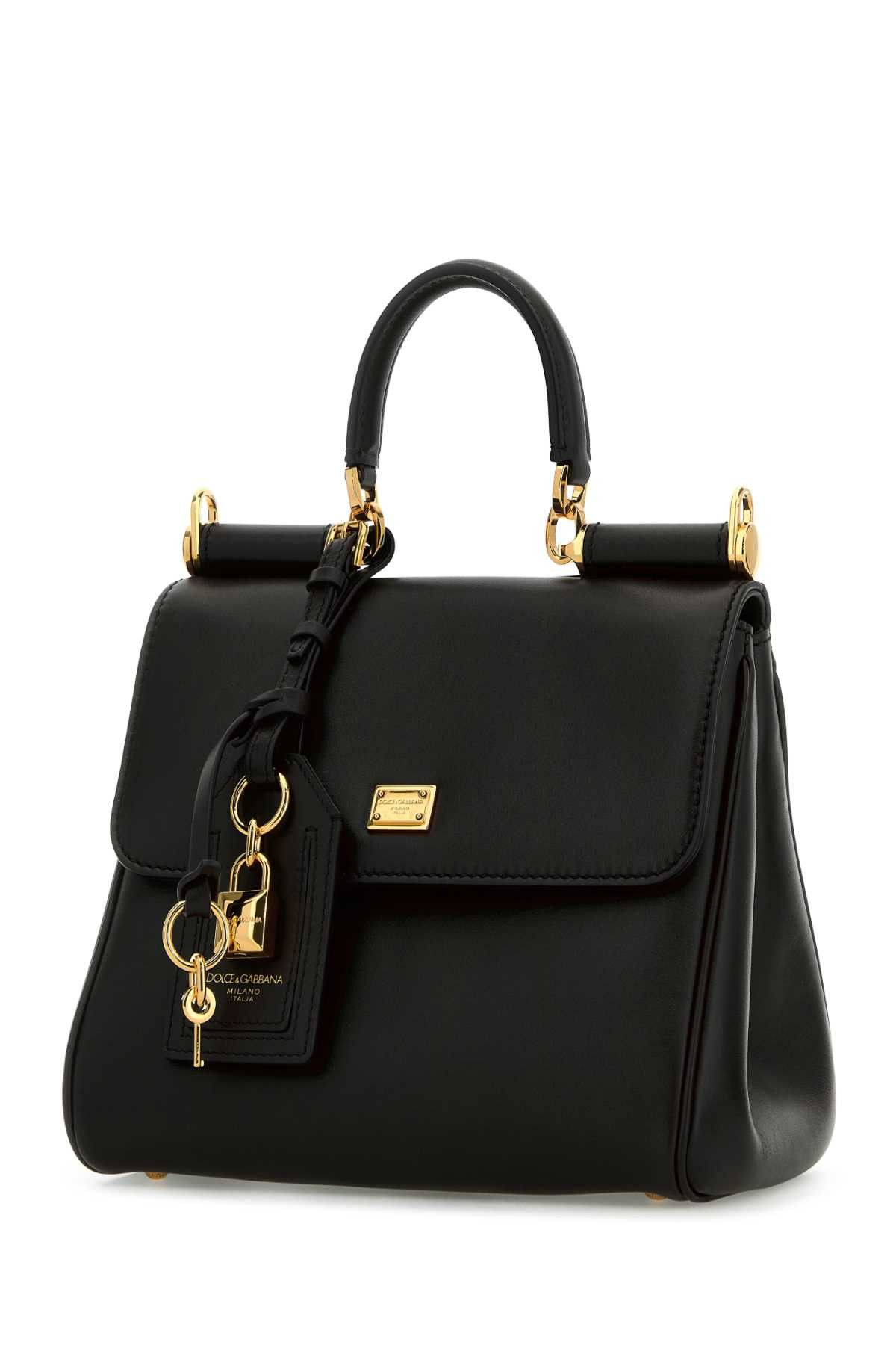 Dolce & Gabbana Black Leather My Sicily Handbag Size ONE SIZE - 2 Thumbnail
