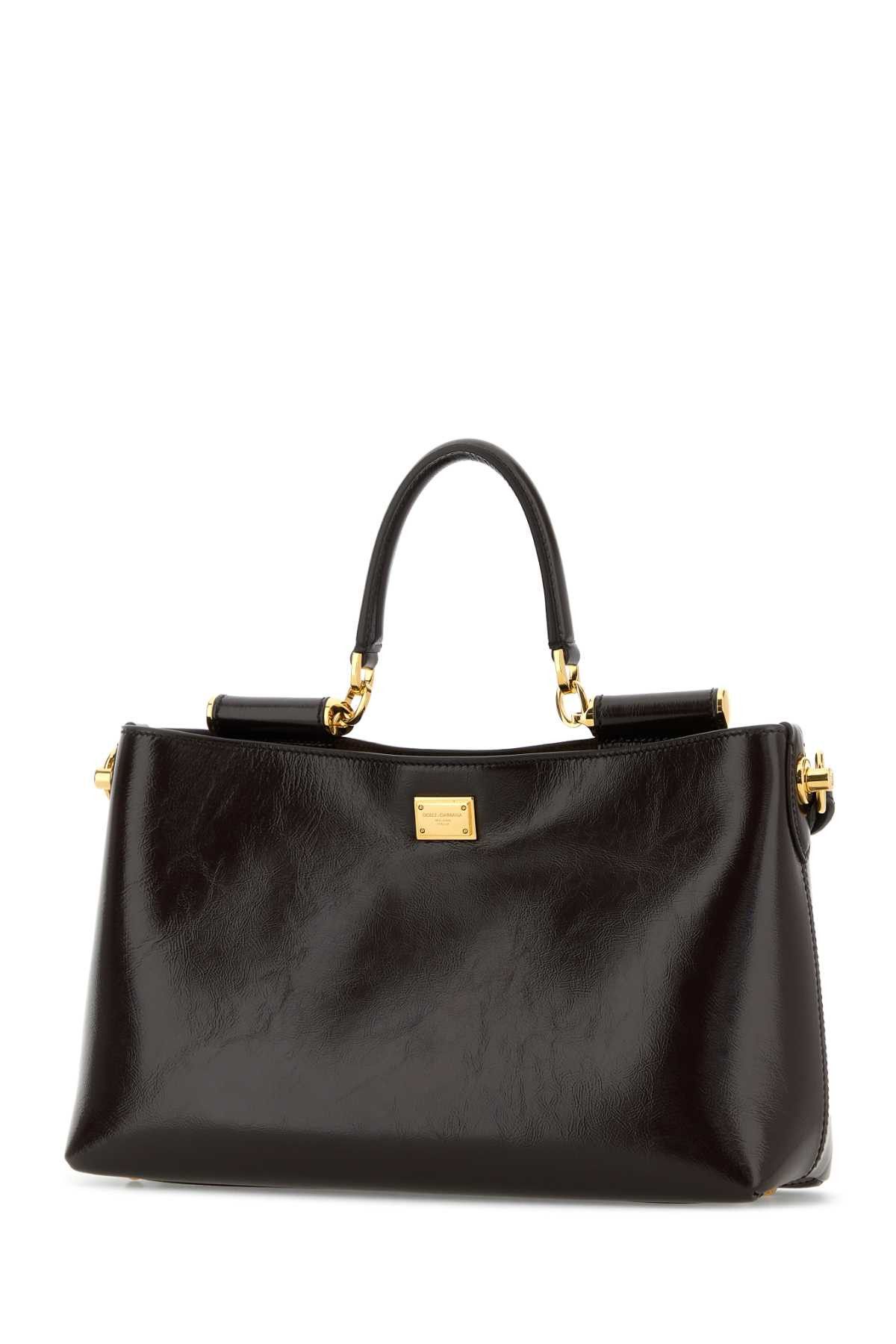 Dolce & Gabbana Chocolate Leather Medium Vittoria Handbag Size ONE SIZE - 2 Thumbnail