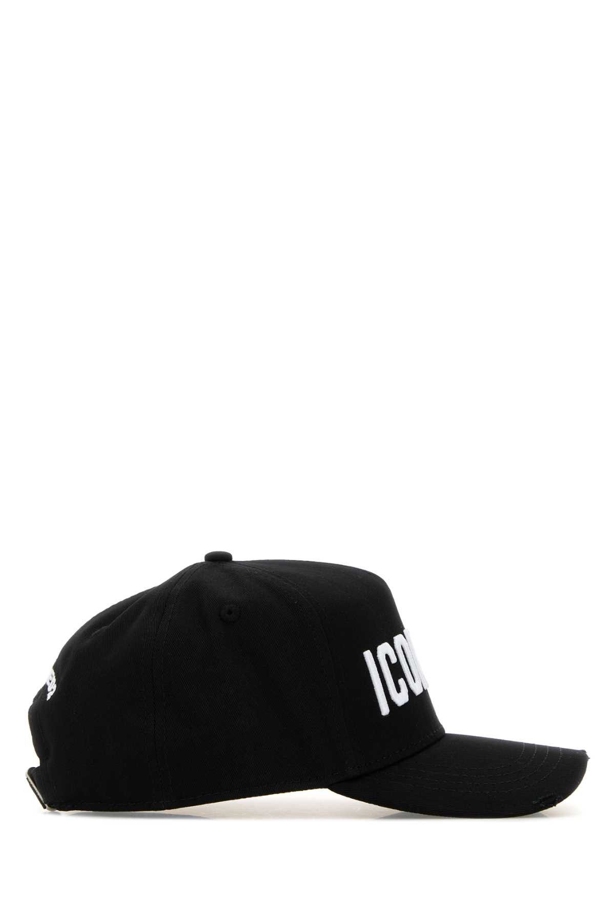 Dsquared2 Black Cotton Baseball Cap Size ONE SIZE - 2 Thumbnail