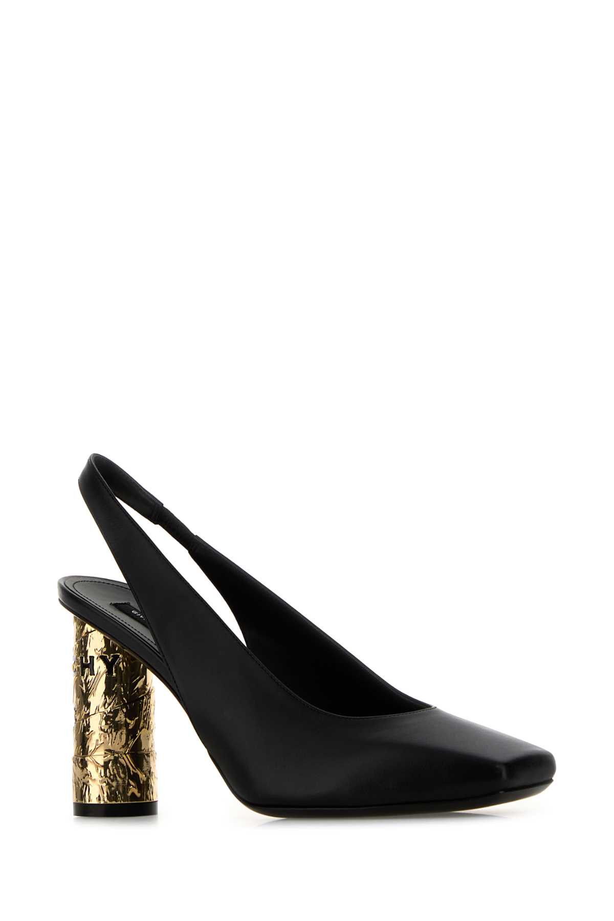 Givenchy Black Leather Tape Pumps Size US 6 / IT 36 - 2 Thumbnail