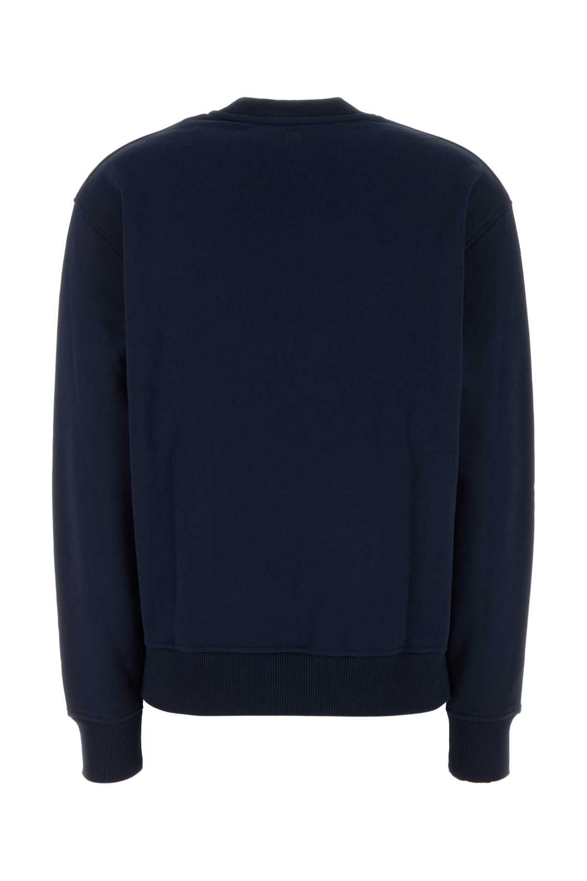 AMI Midnight Blue Stretch Cotton Sweatshirt Size M / US 6-8 / IT 42-44 - 2 Thumbnail