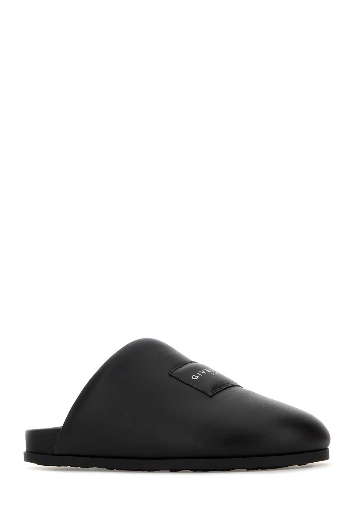 Givenchy Black Leather Slippers Size US 7 / EU 40 - 2 Thumbnail