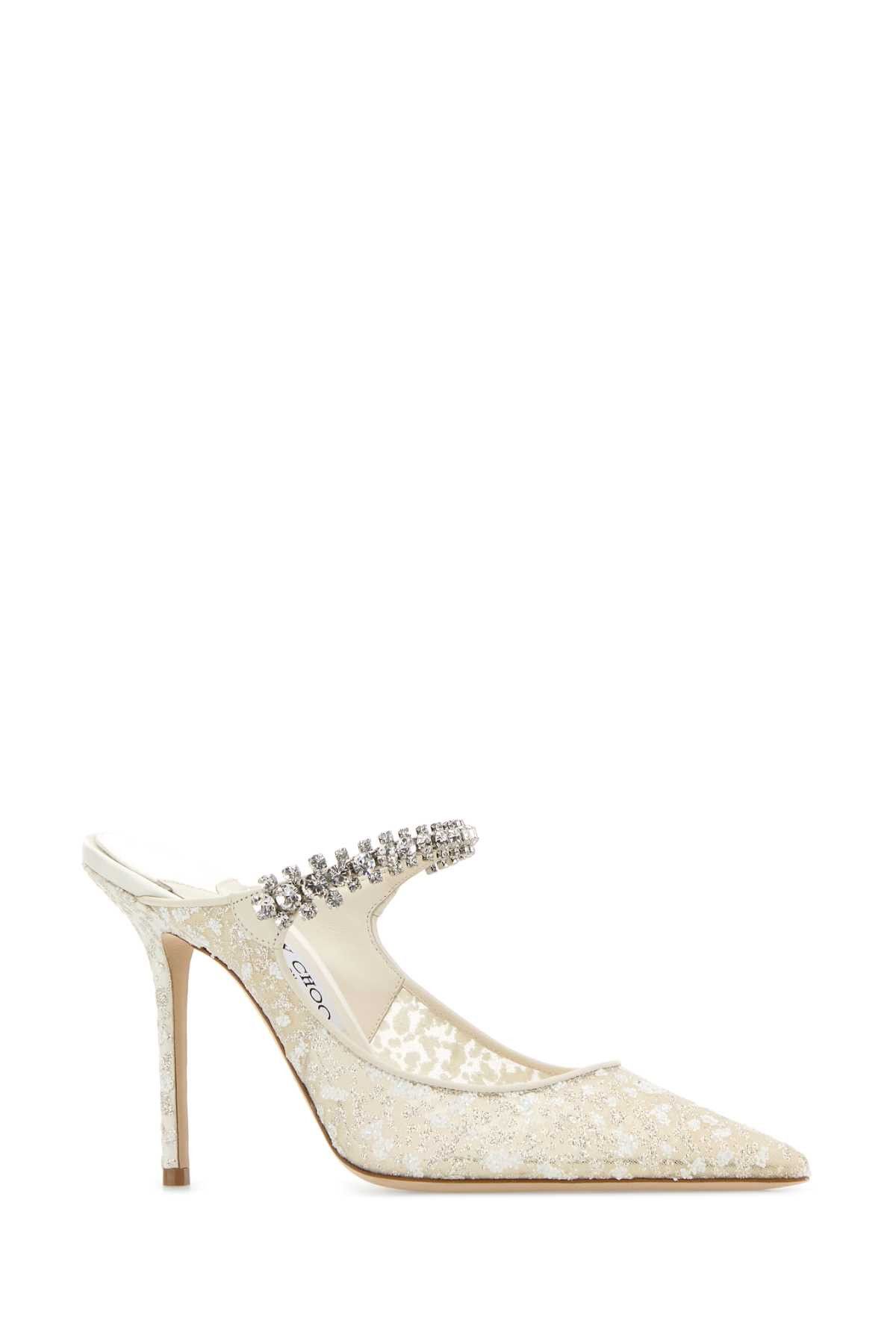 Jimmy Choo Embellished Mesh Bing 100 Mules Size US 8 / IT 38 - 2 Thumbnail