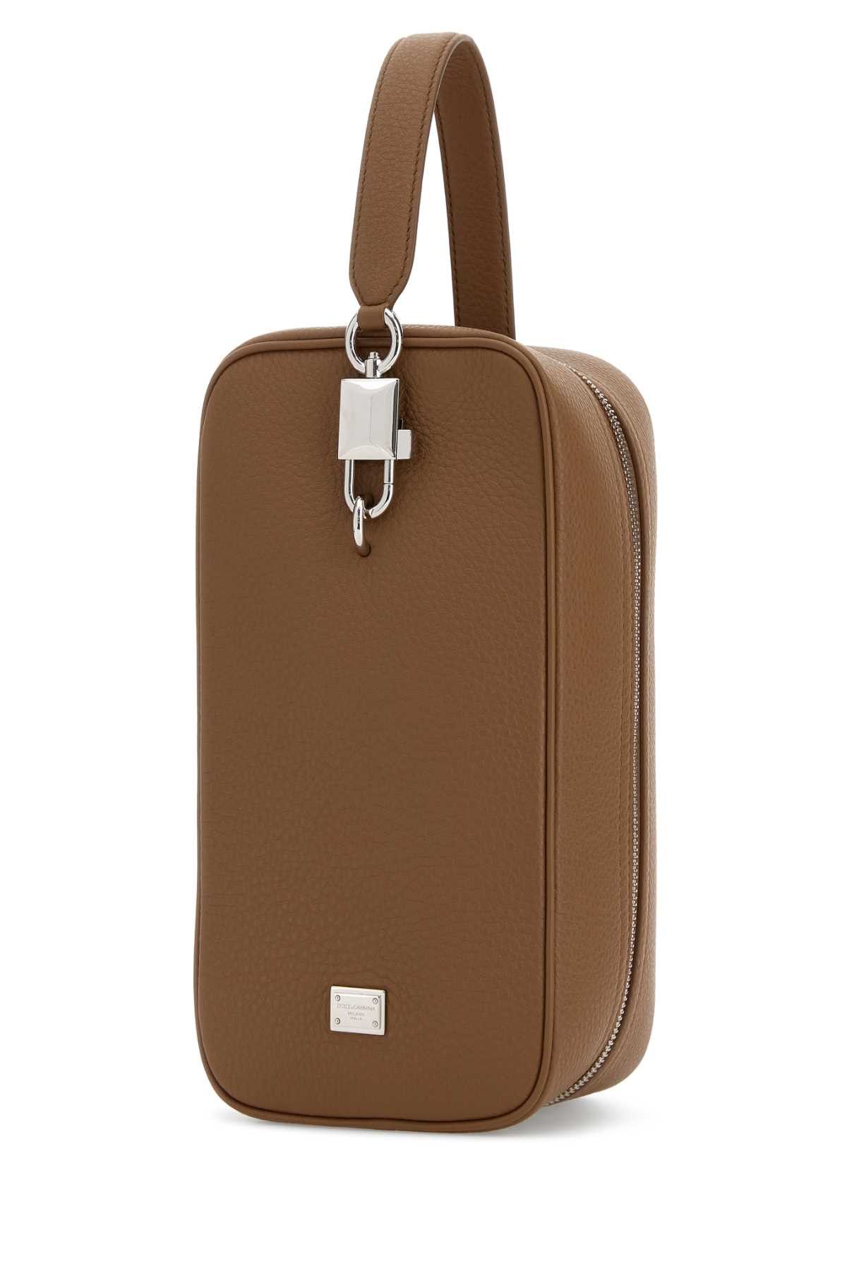 Dolce & Gabbana Camel Leather Lock Handbag Size ONE SIZE - 2 Thumbnail
