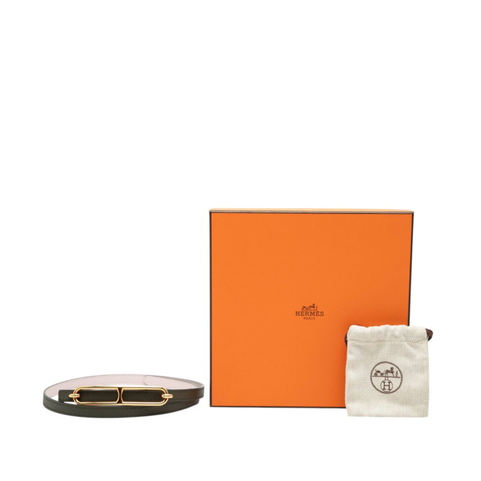 Hermes Hermes Reversible Belt, Size 75, Pink/Dark Green Leather, Women's. Size ONE SIZE - 6 Thumbnail
