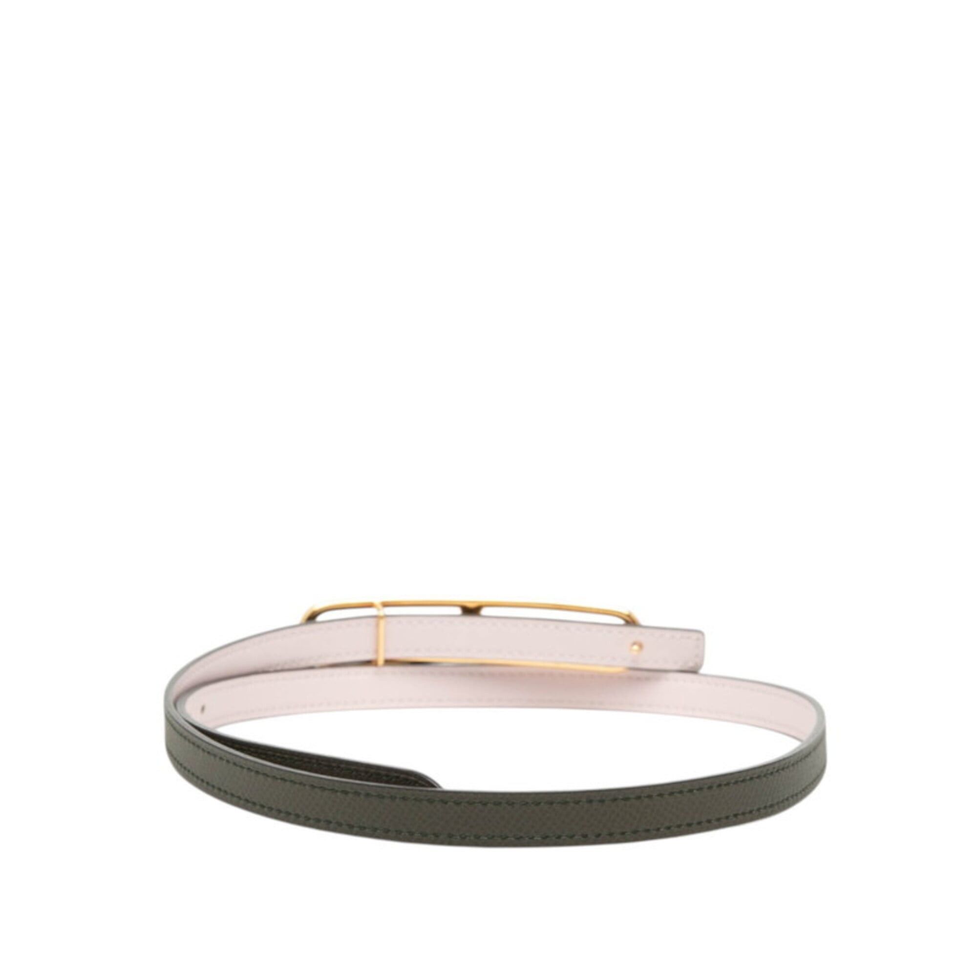 Hermes Hermes Reversible Belt, Size 75, Pink/Dark Green Leather, Women's. Size ONE SIZE - 4 Thumbnail