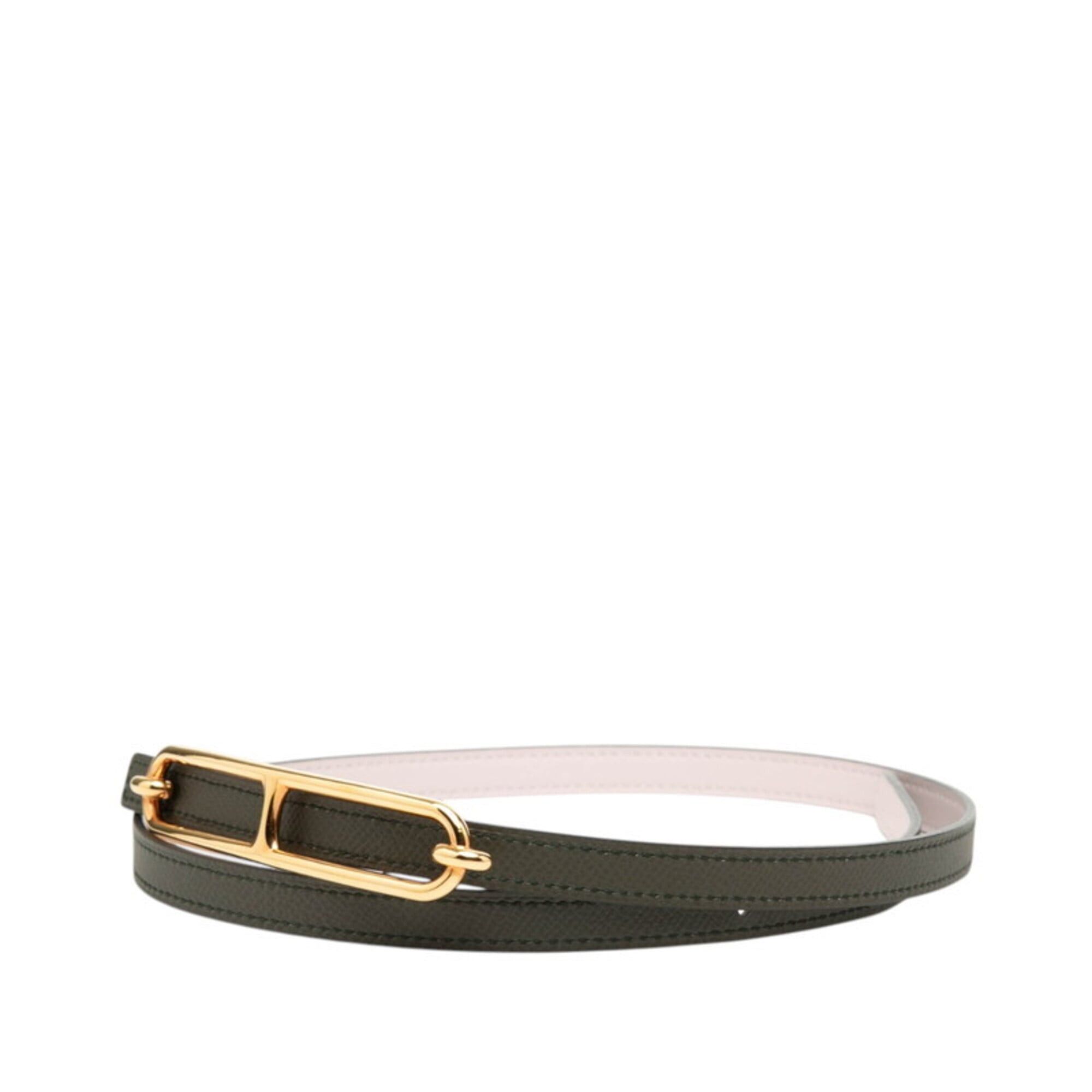 Hermes Hermes Reversible Belt, Size 75, Pink/Dark Green Leather, Women's. Size ONE SIZE - 2 Thumbnail