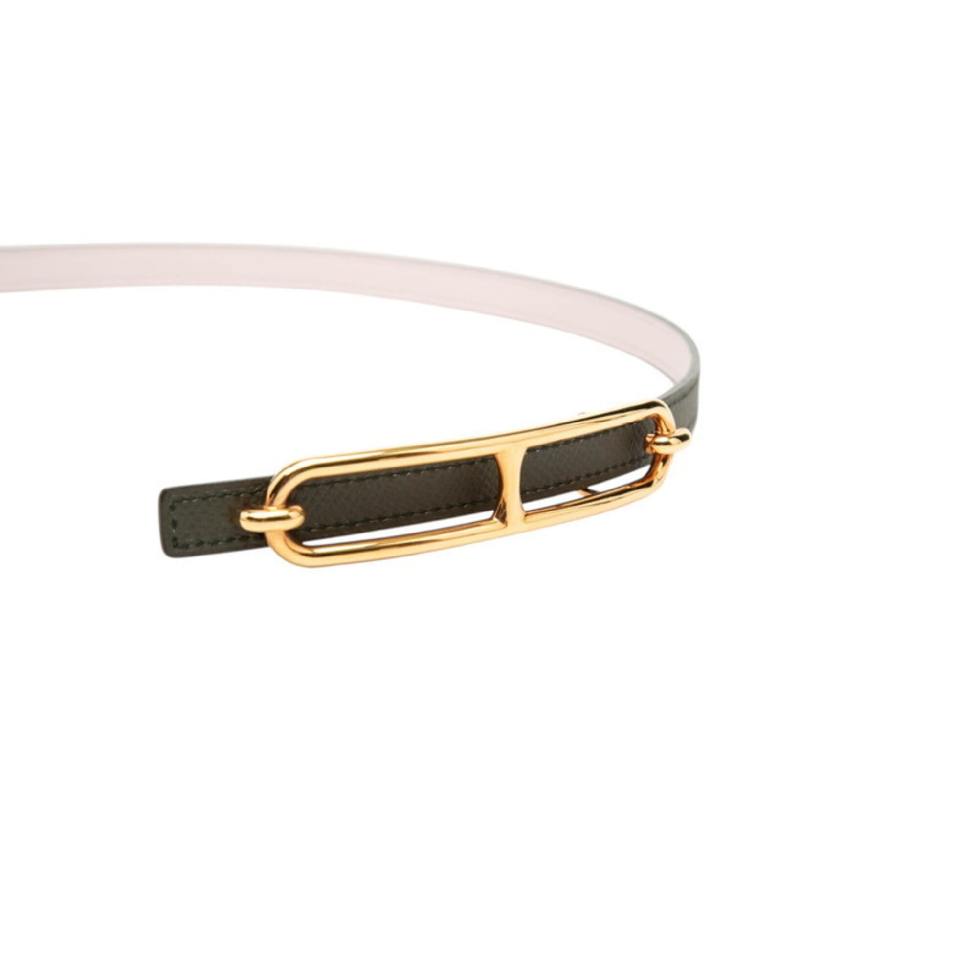 Hermes Hermes Reversible Belt, Size 75, Pink/Dark Green Leather, Women's. Size ONE SIZE - 3 Thumbnail