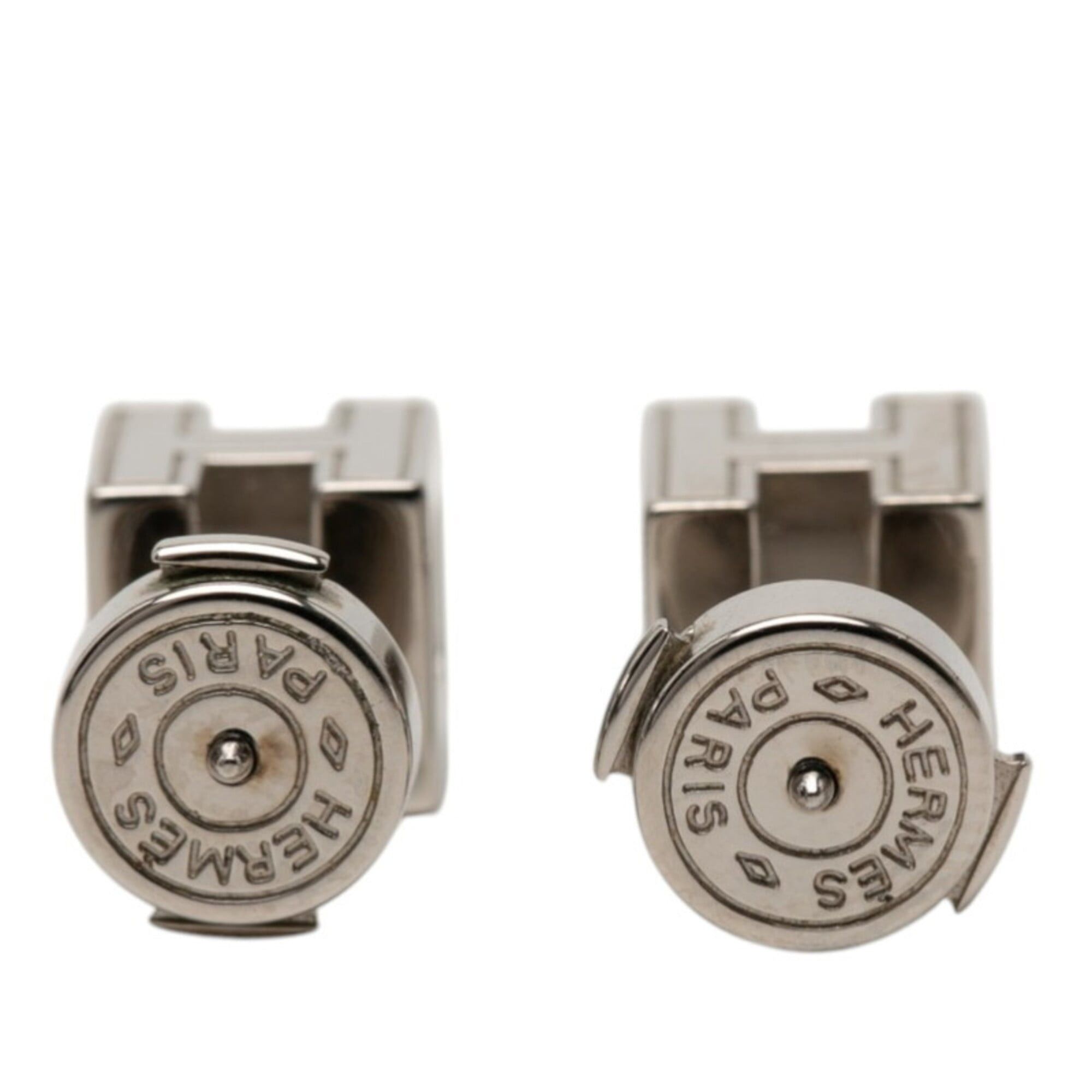 Hermes Hermes Cage d'H H-Cube Earrings, Silver and Light Blue Metal Enamel, Women's HERMES Size ONE SIZE - 2 Thumbnail