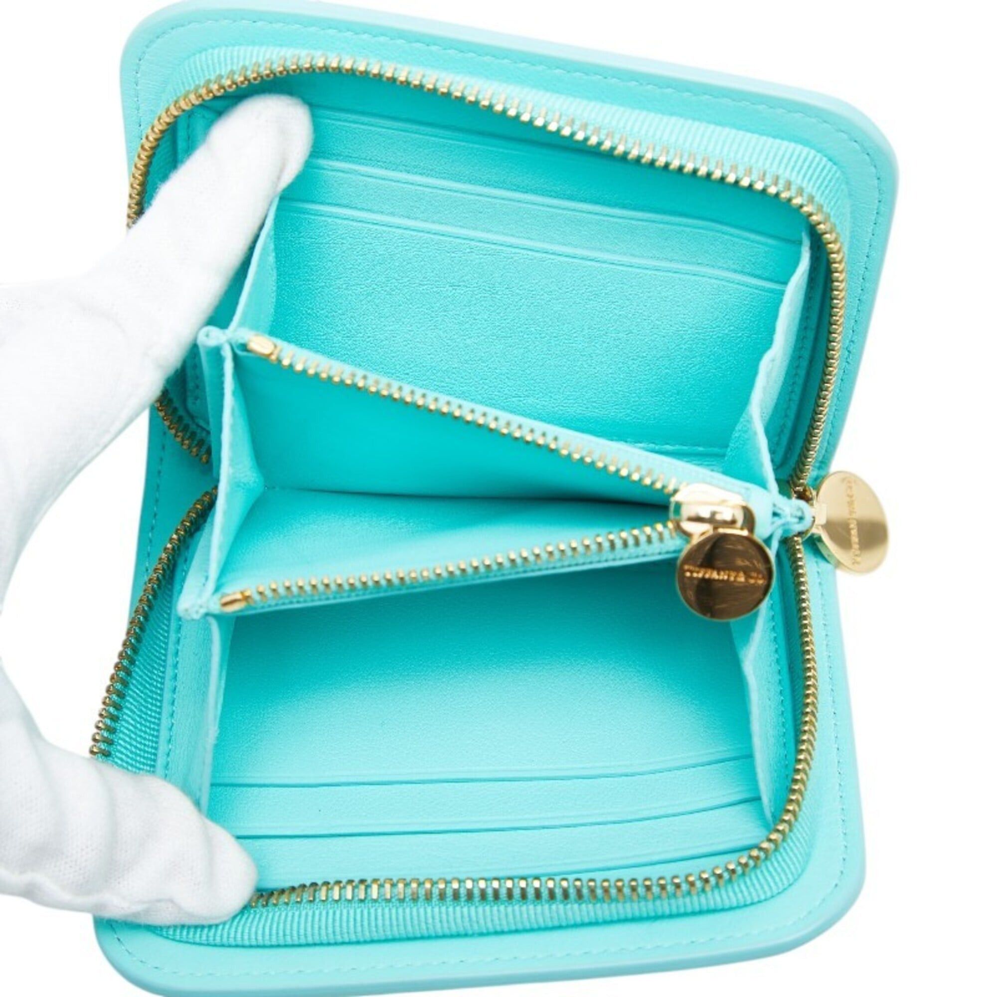 Tiffany & Co. Tiffany & Co. Rectangular Wallet, Round Zipper, Blue Leather, Women's Wallet. Size ONE SIZE - 6 Thumbnail