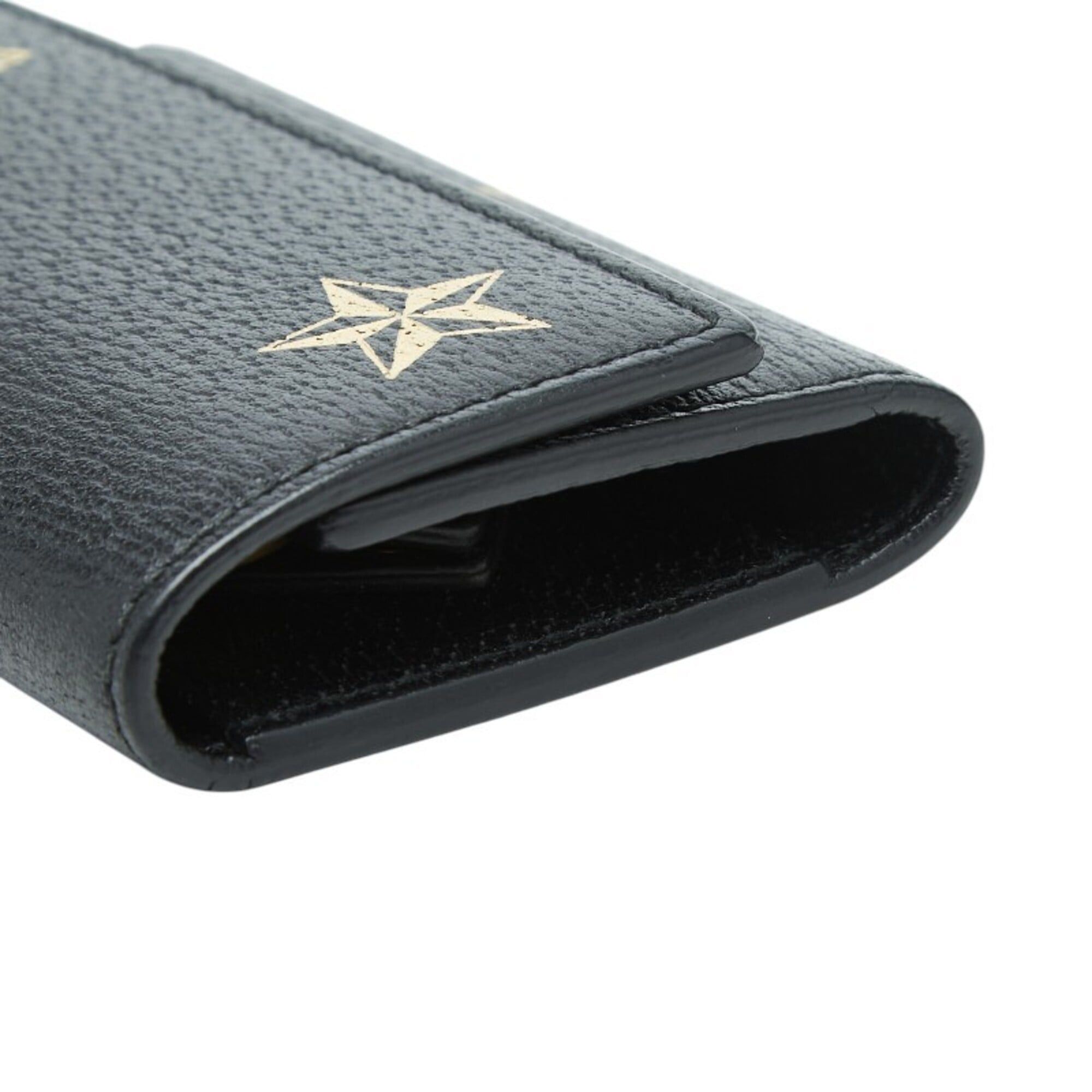 Gucci Gucci Animalier Bee & Star Key Case, Black Leather, Women's GUCCI Size ONE SIZE - 5 Thumbnail